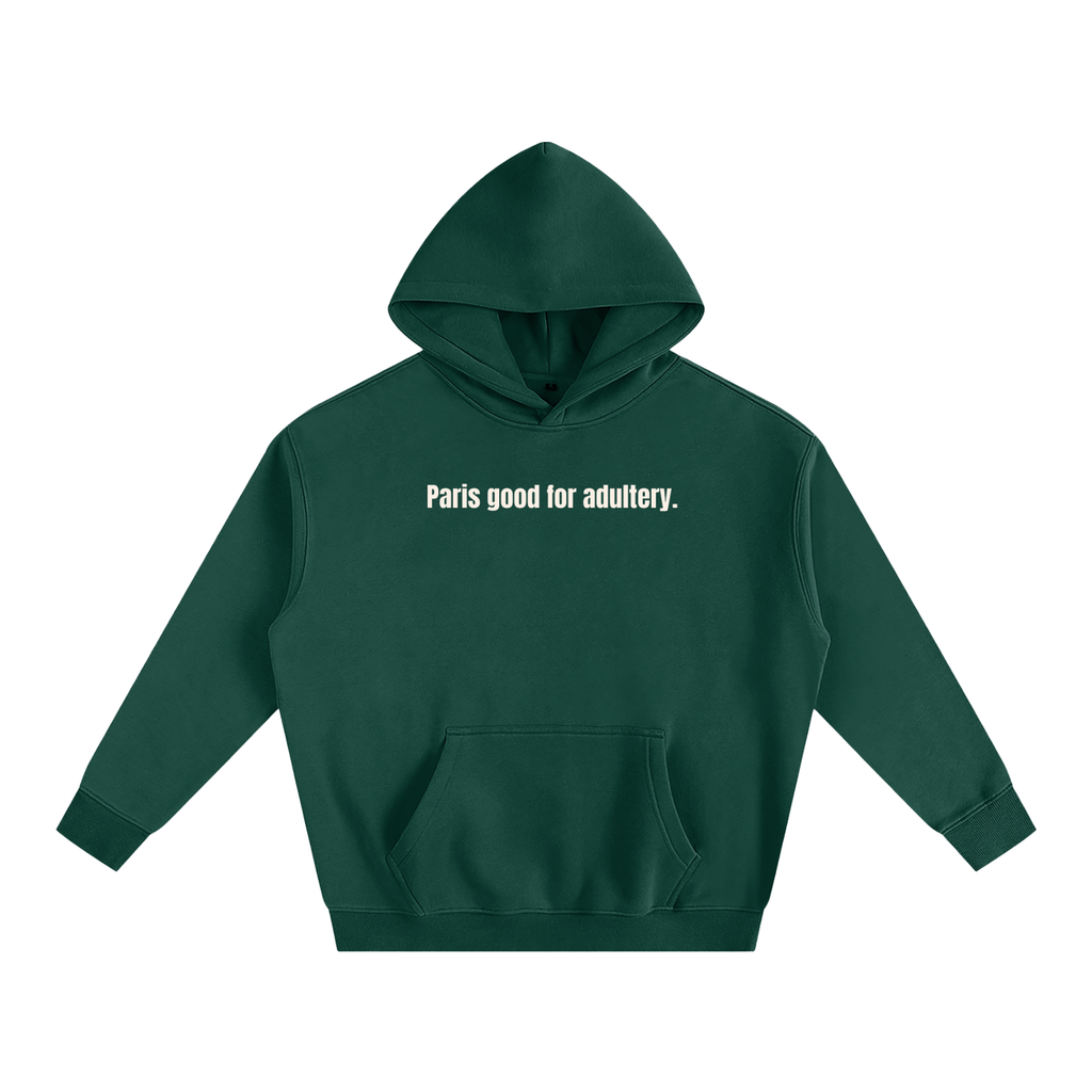 OVERSIZE FLEECED HOODIE - PARIS GOOD FOR ADULTERY.