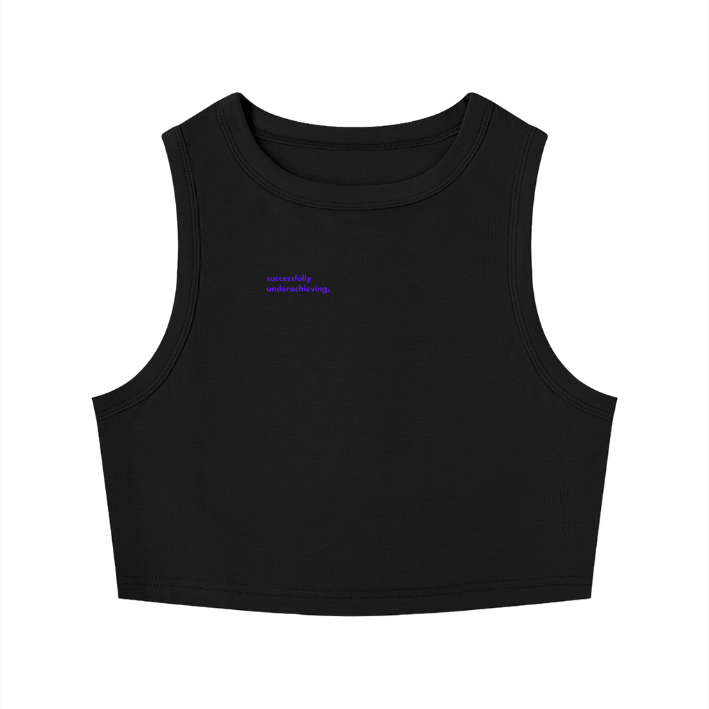 MAIN CHARACTER TIGHT CREWNECK CROP TANK TOP -  SUCCESSFULLY UNDERACHIEVING