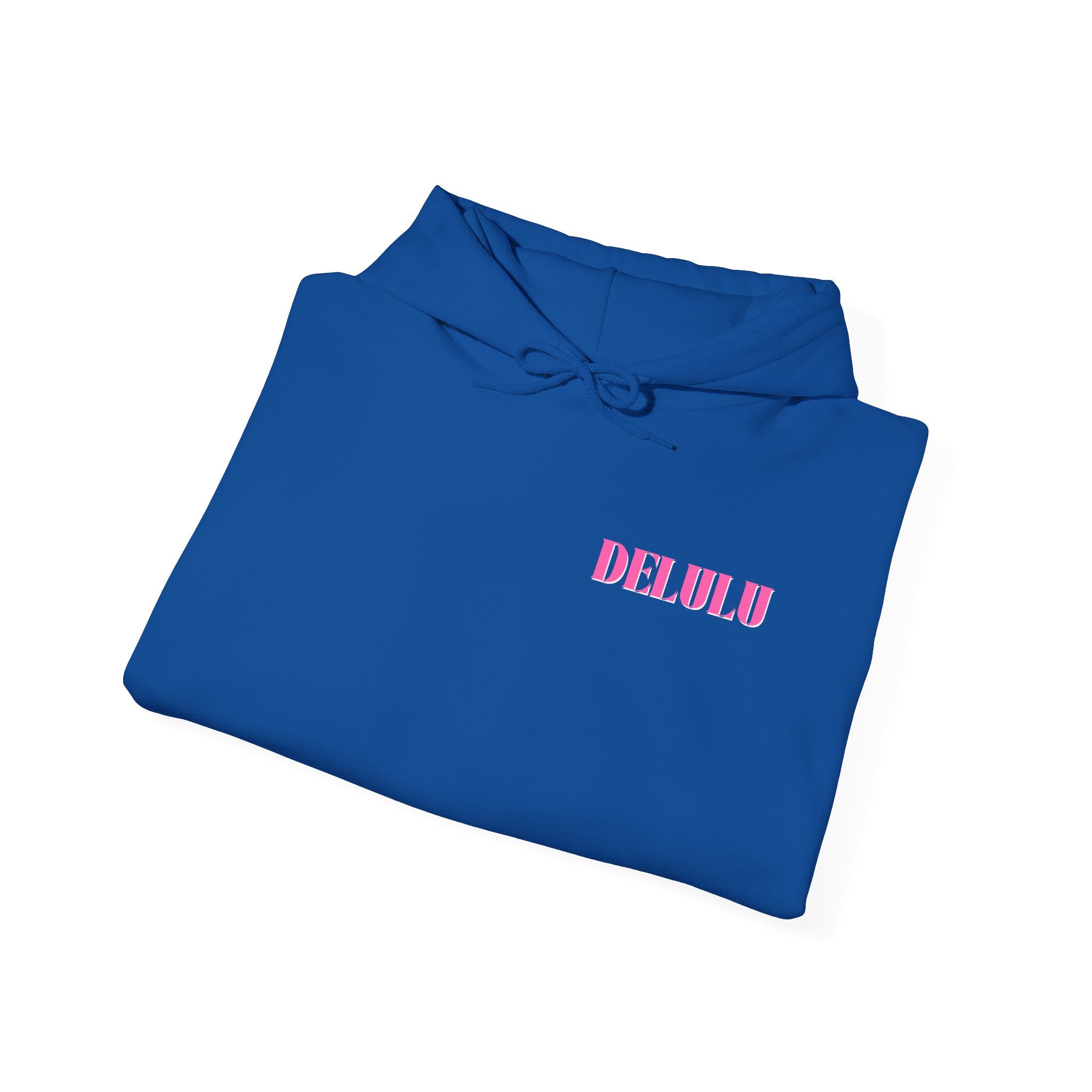STATEMENT HOODIE DELULU - ROYAL BLUE & PINK/WHITE