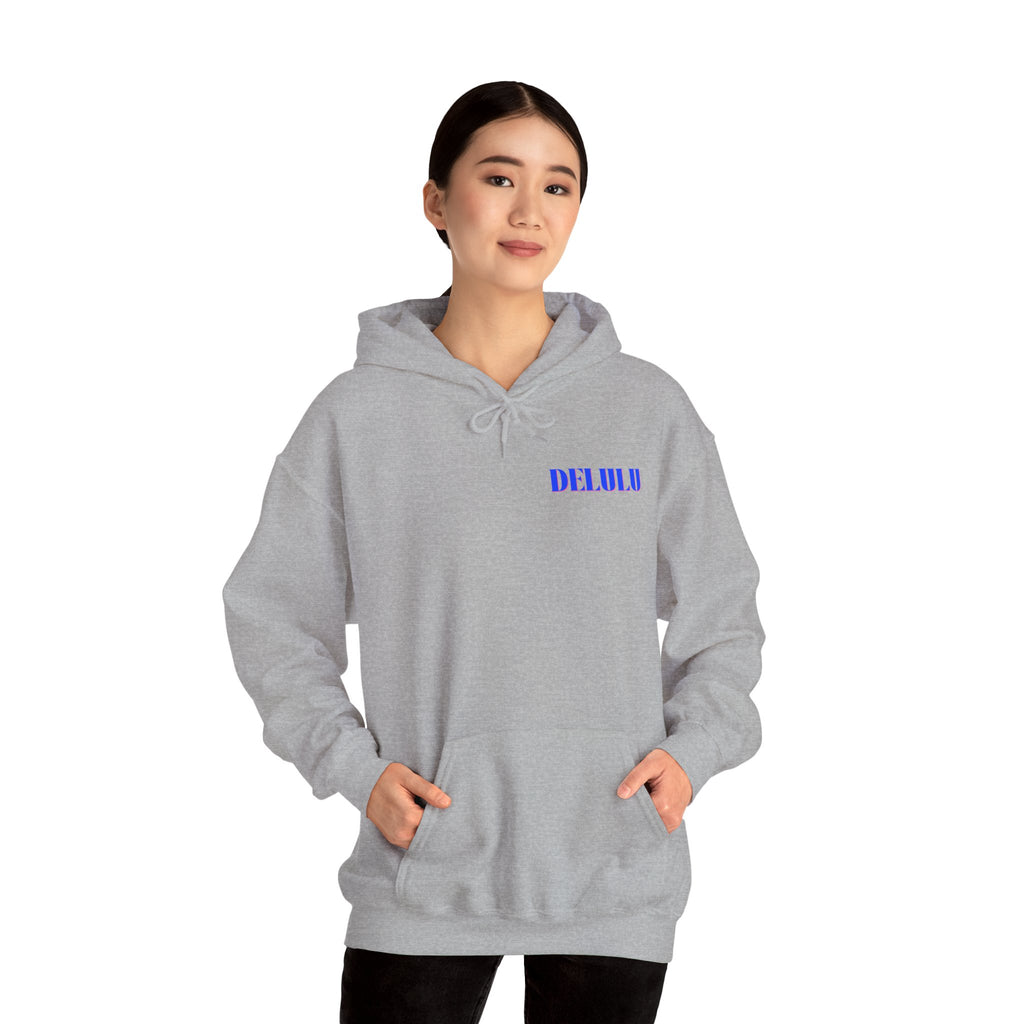 STATEMENT HOODIE DELULU - PINK & BLUE/PINK