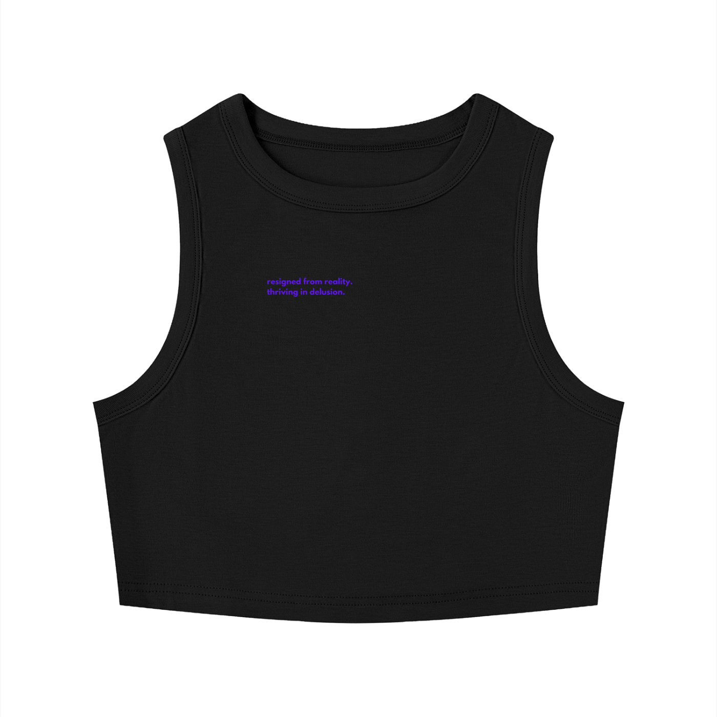 MAIN CHARACTER TIGHT CREWNECK CROP TANK TOP -  RESIGNED FROM REALITY