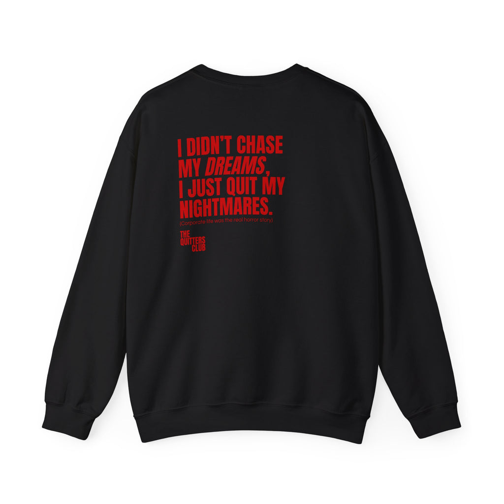 01 QUITTERS CLUB CREWNECK SWEATER - QUIT MY NIGHTMARES