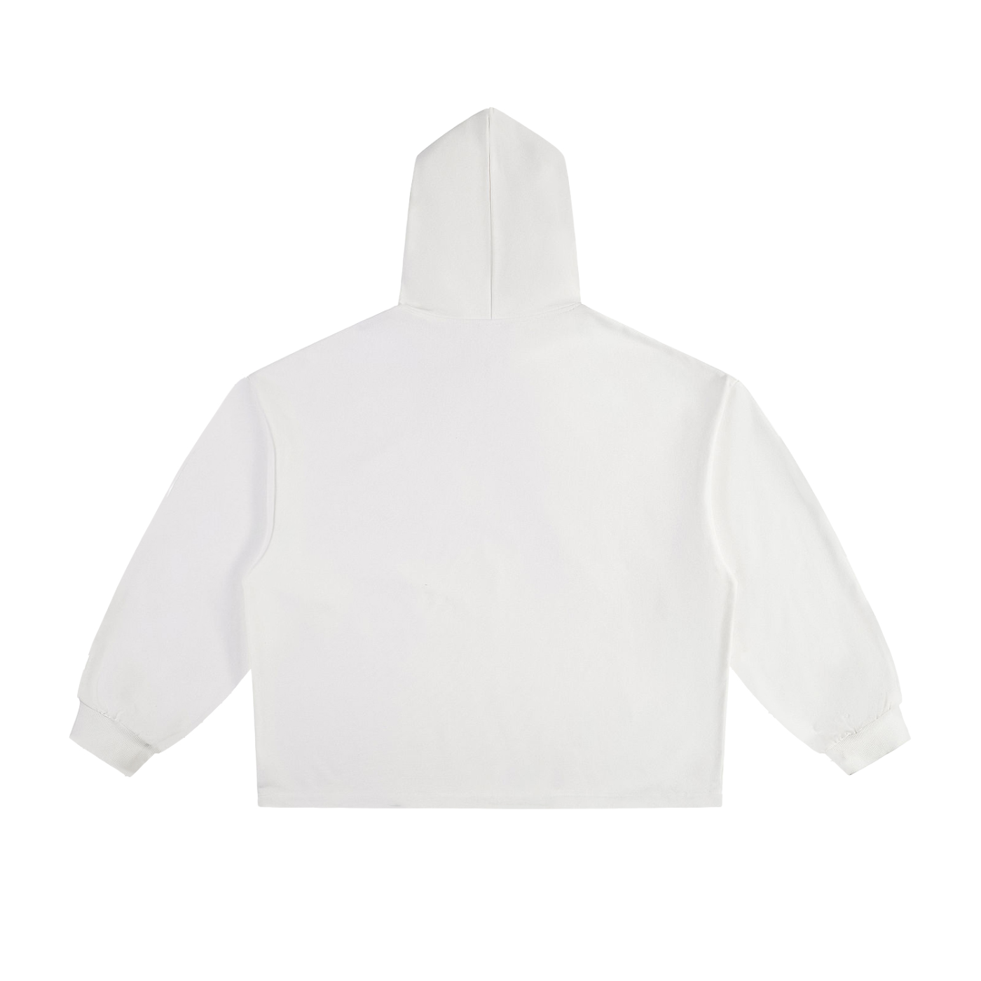 BASIC ESSENTIAL HEAVYWEIGHT OVERSIZED DRAWSTRING HEM HOODIE WHITE