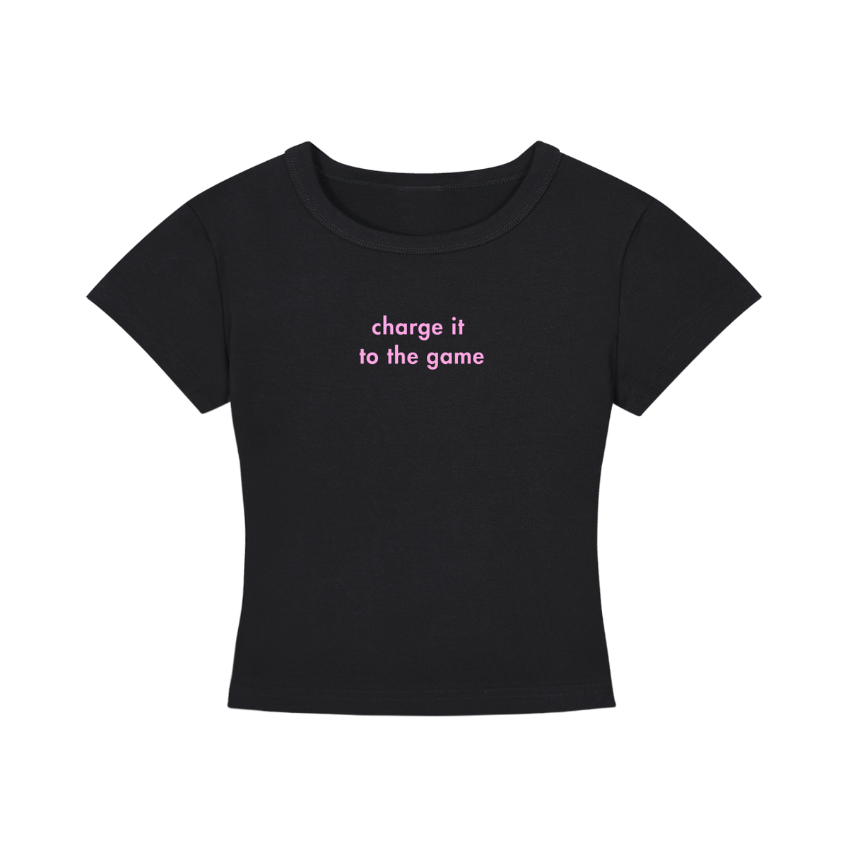 WOMEN'S CROPPED T-SHIRT - CHARGE IT TO THE GAME