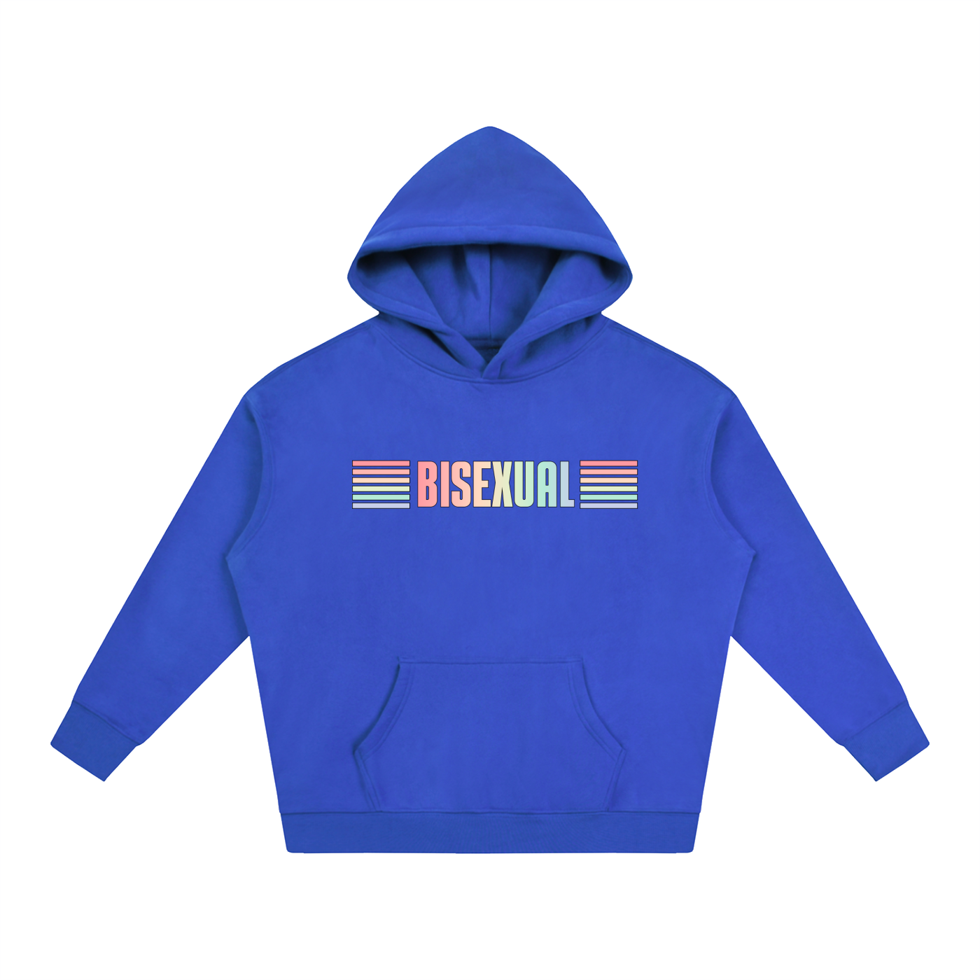 PRIDE OVERSIZED PREMIUM FLEECED HOODIE - BISEXUAL