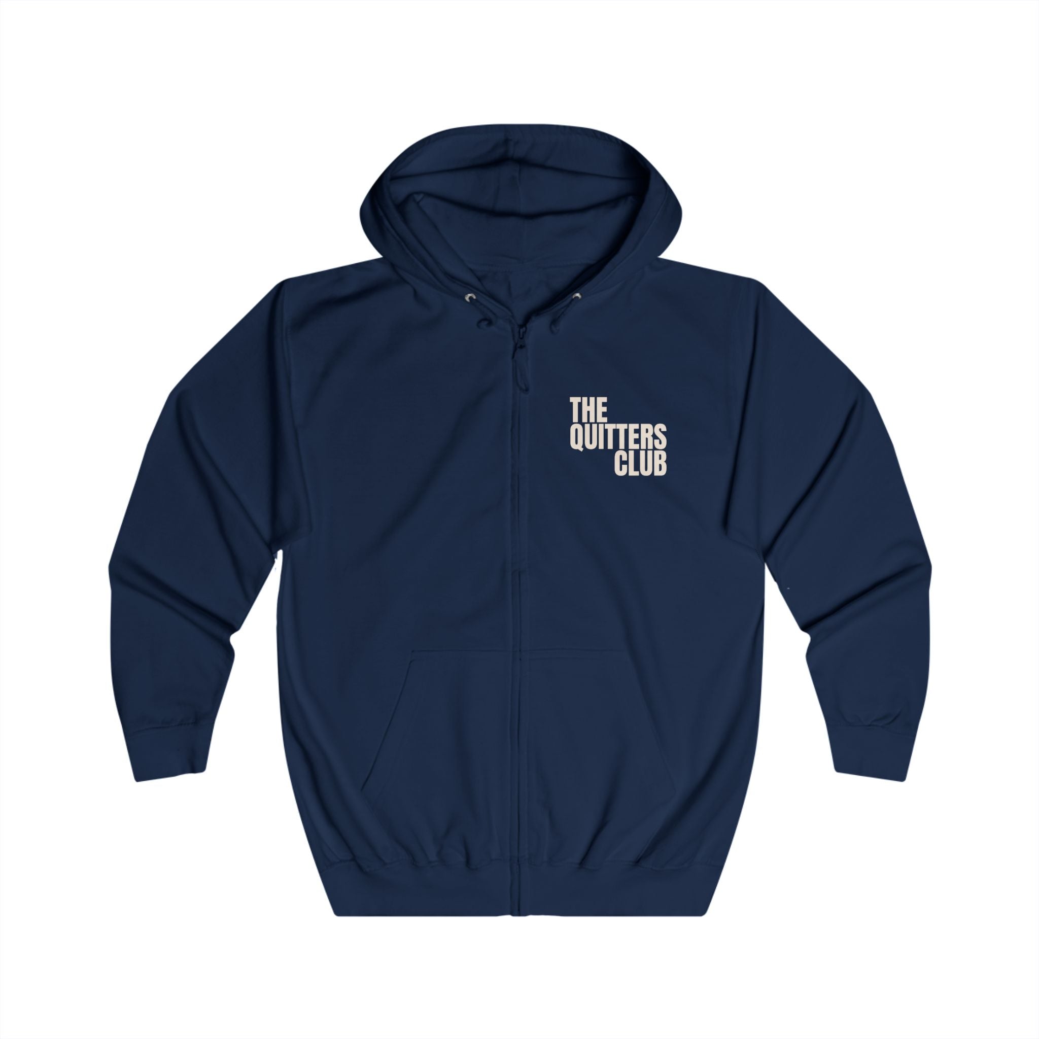 09 QUITTERS CLUB FULL-ZIP HOODIE NAVY/BEIGE
