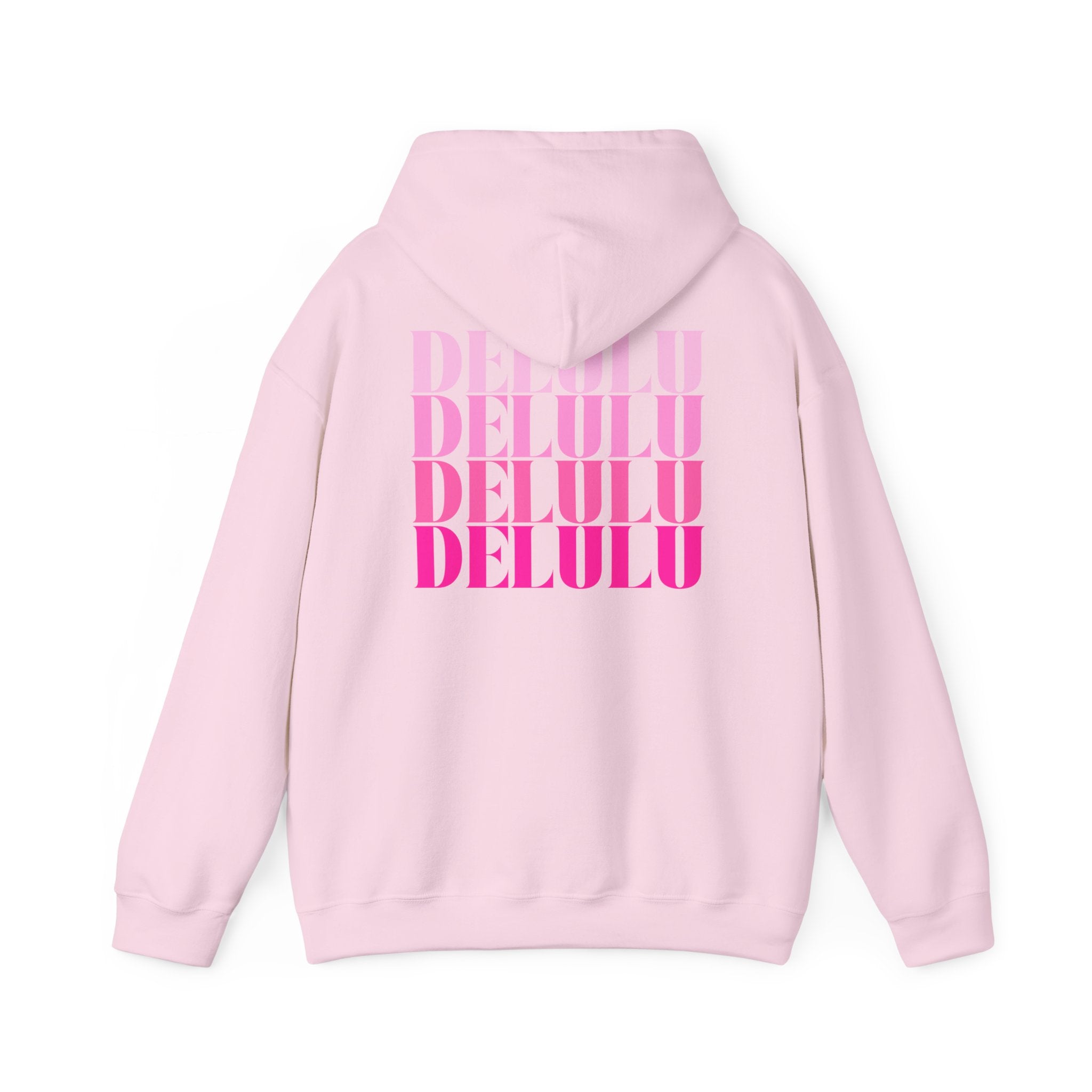 STATEMENT HOODIE DELULU DELULU DELULU - BEIGE & PINK