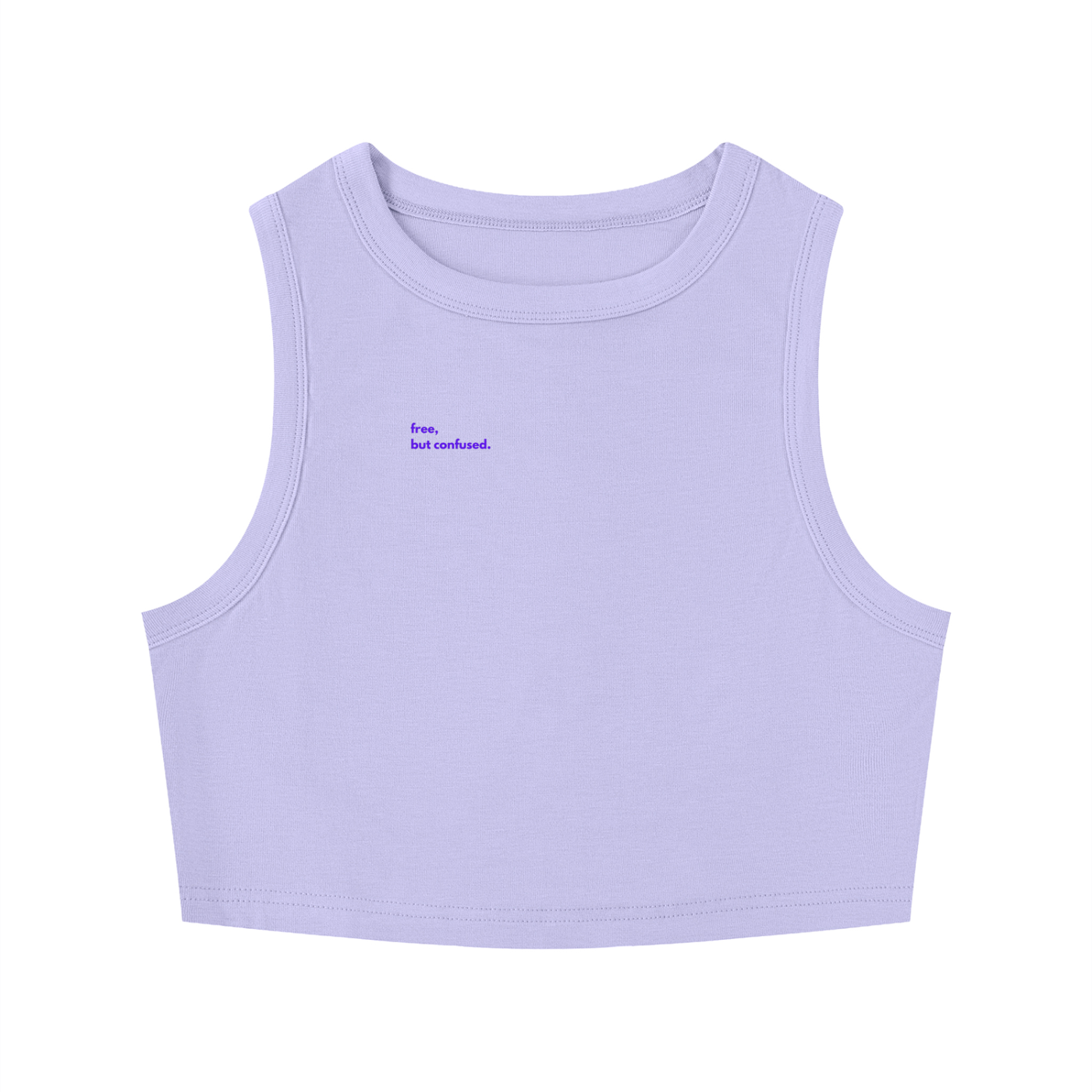 MAIN CHARACTER TIGHT CREWNECK CROP TANK TOP -  FREE BUT CONFUSED