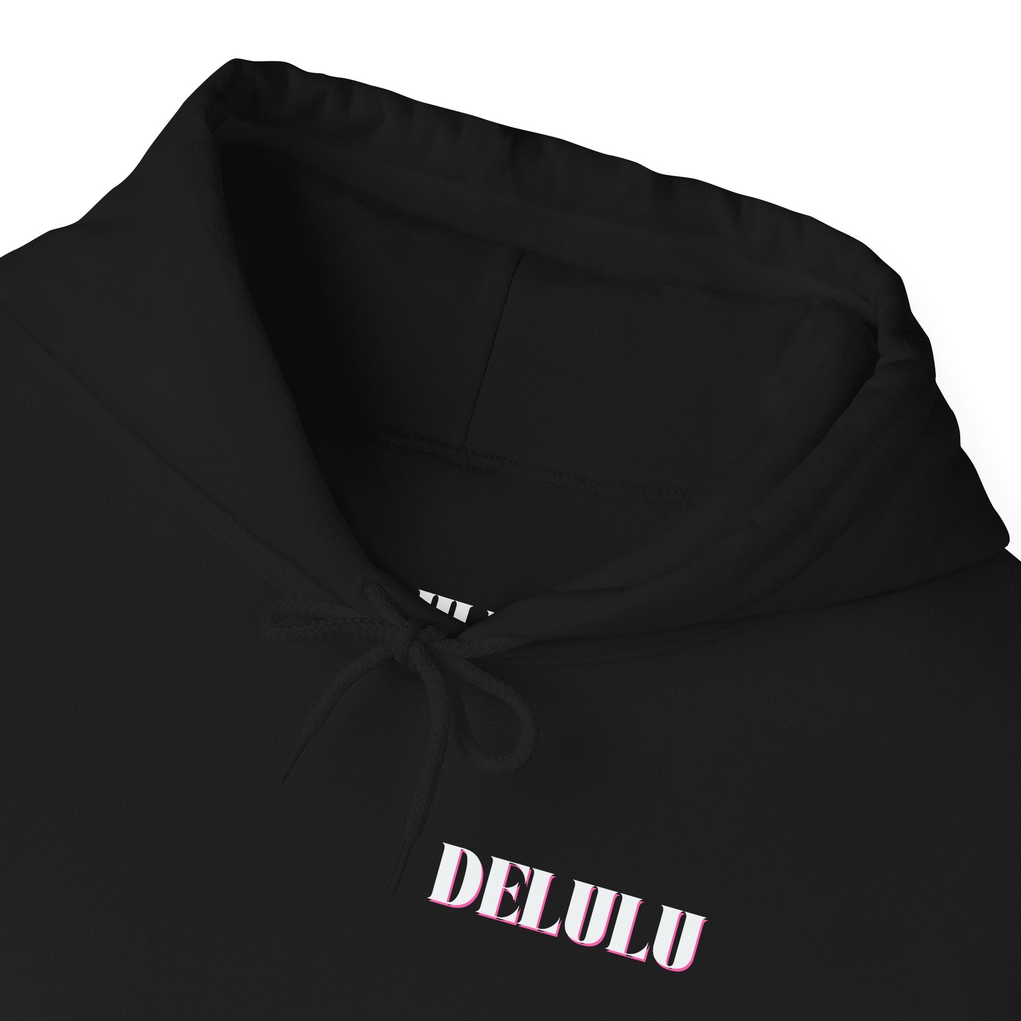 STATEMENT HOODIE DELULU DELULU DELULU - NAVY & PINK
