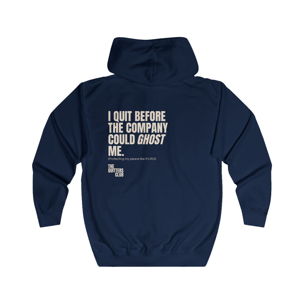 06 QUITTERS CLUB FULL-ZIP HOODIE NAVY/BEIGE