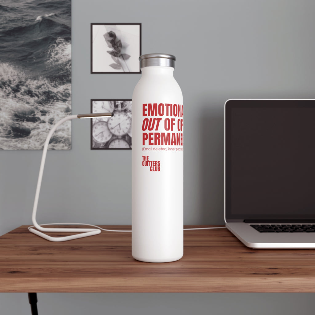 QUITTERS CLUB SLIM WATER BOTTLE 20oz - OUT OF OFFICE