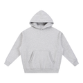 BASIC ESSENTIAL OVERSIZED BOXY FIT FLEECE HOODIE SNOW GREY