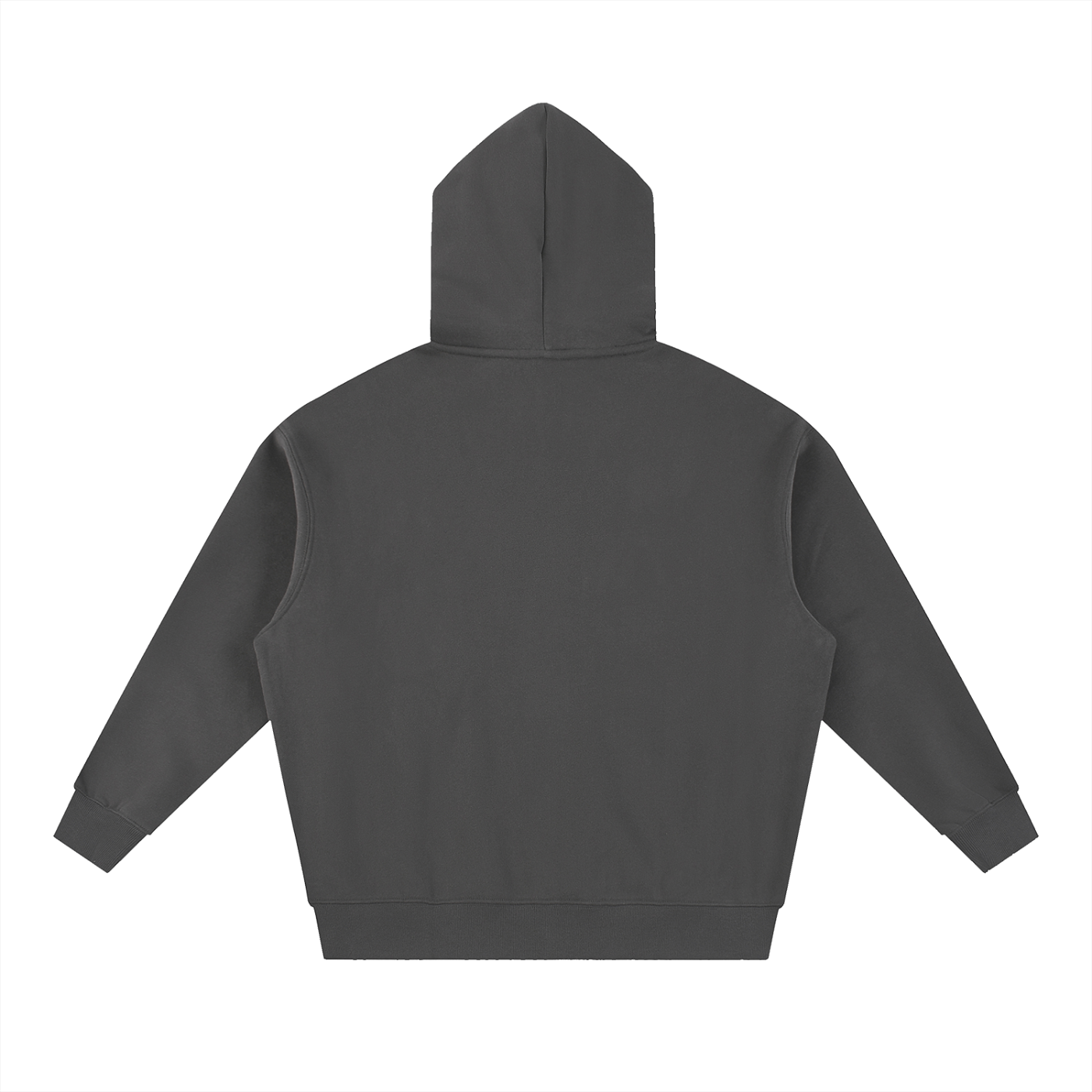BASIC ESSENTIAL OVERSIZED BOXY FIT FLEECE HOODIE DARK GREY