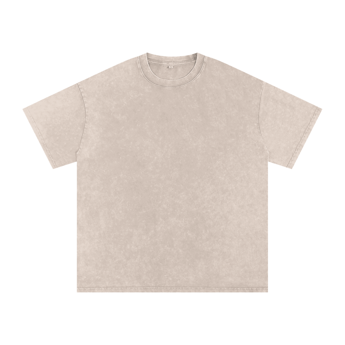 BASIC SNOW WASHED OVERSIZED COTTON T-SHIRT APRICOT