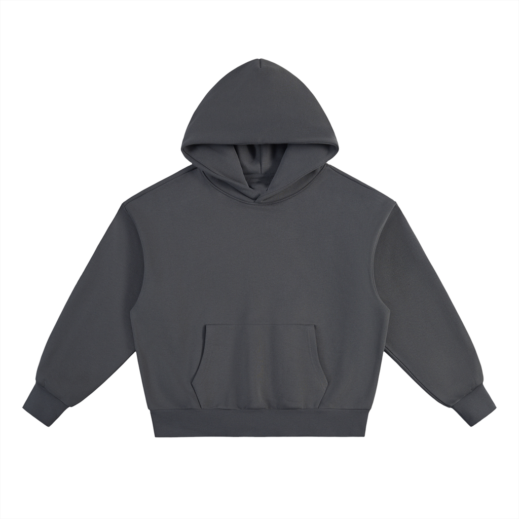 BASIC ESSENTIAL HEAVYWEIGHT FLEECE HOODIE DARK GREY