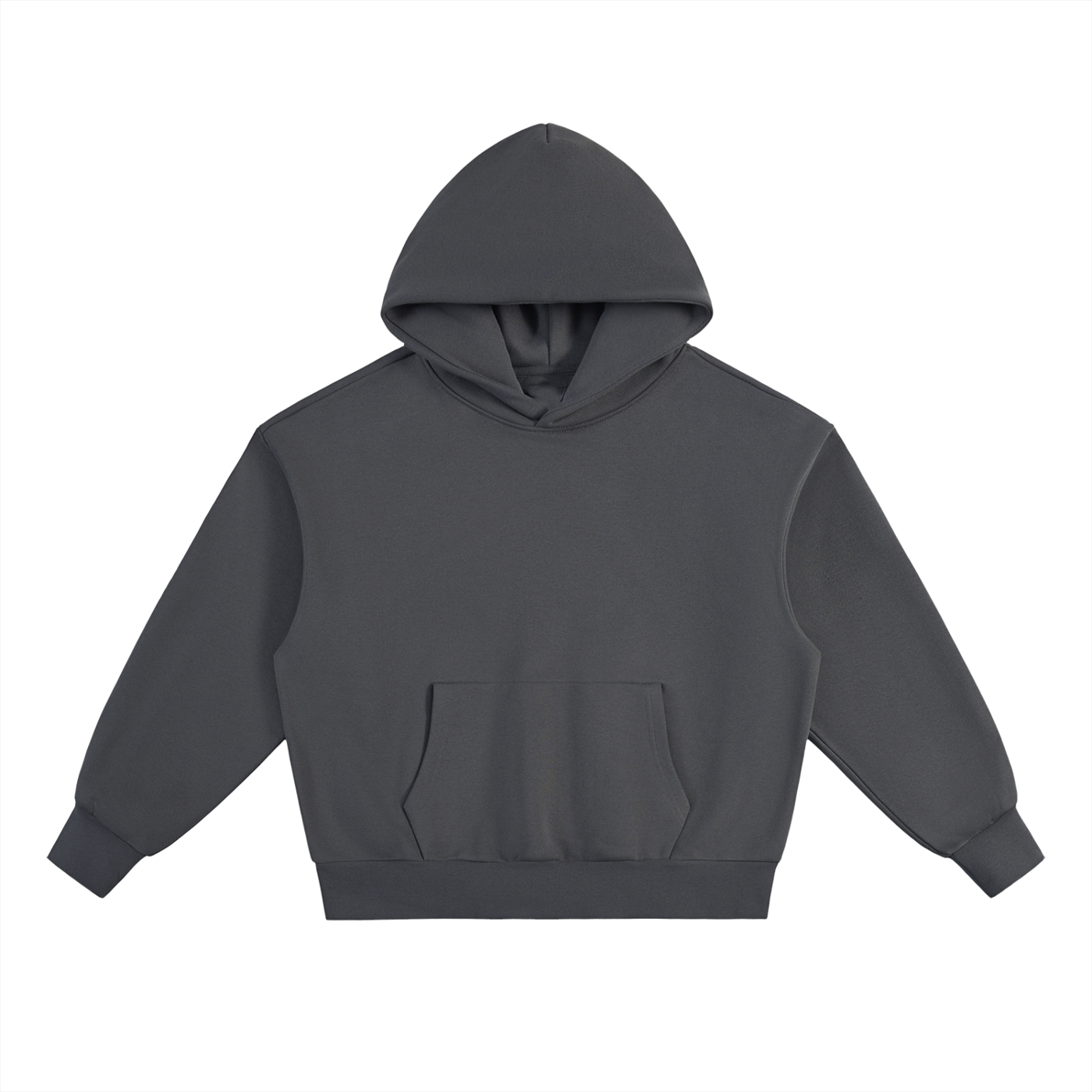 BASIC ESSENTIAL HEAVYWEIGHT FLEECE HOODIE DARK GREY