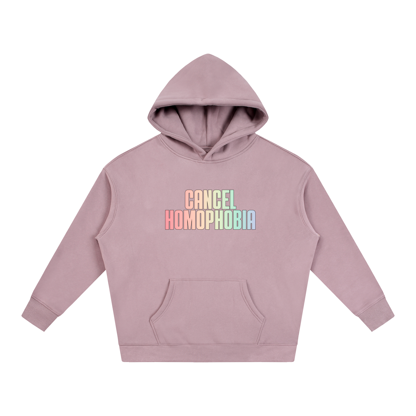 PRIDE OVERSIZED PREMIUM FLEECED HOODIE - CANCEL HOMOPHOBIA