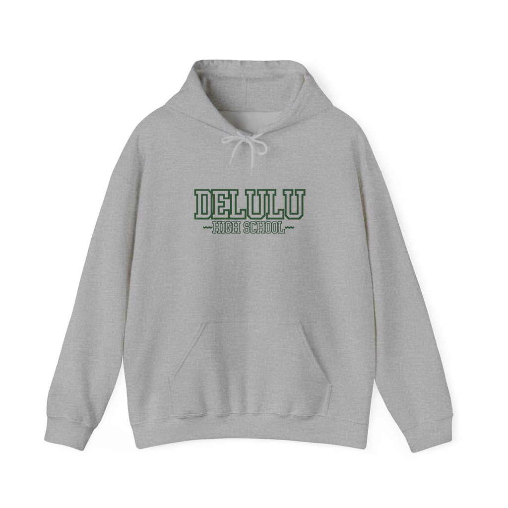 DELULU HIGH SCHOOL HOODIE - GREY&GREEN