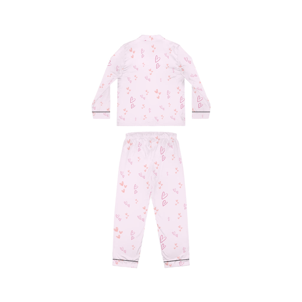 01 Hearts Satin Pajama Set