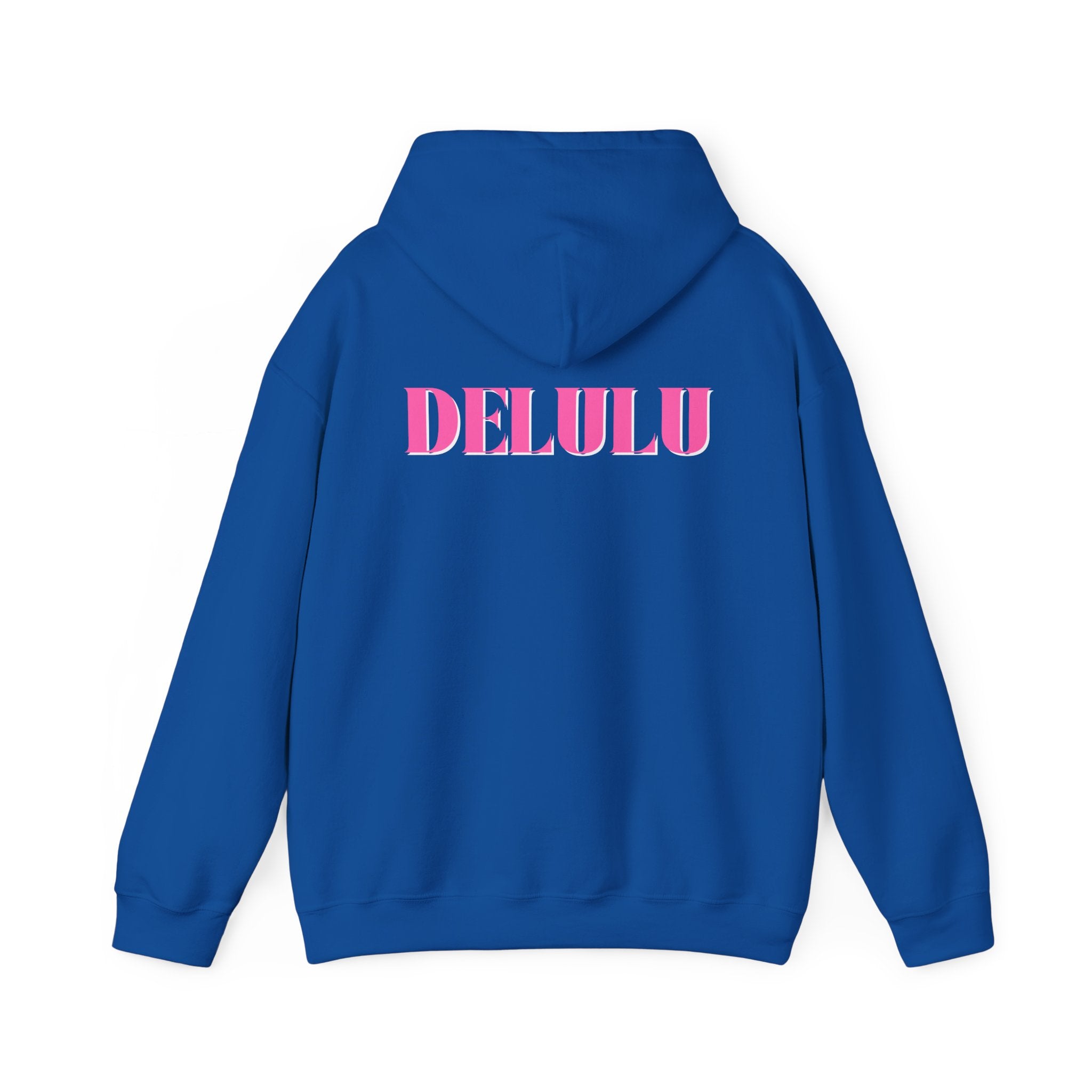 STATEMENT HOODIE DELULU - BLACK & PINK/WHITE