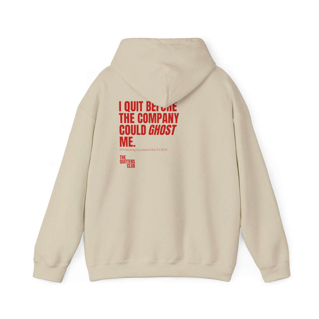 QUITTERS CLUB HOODIE - I QUIT BEIGE/RED