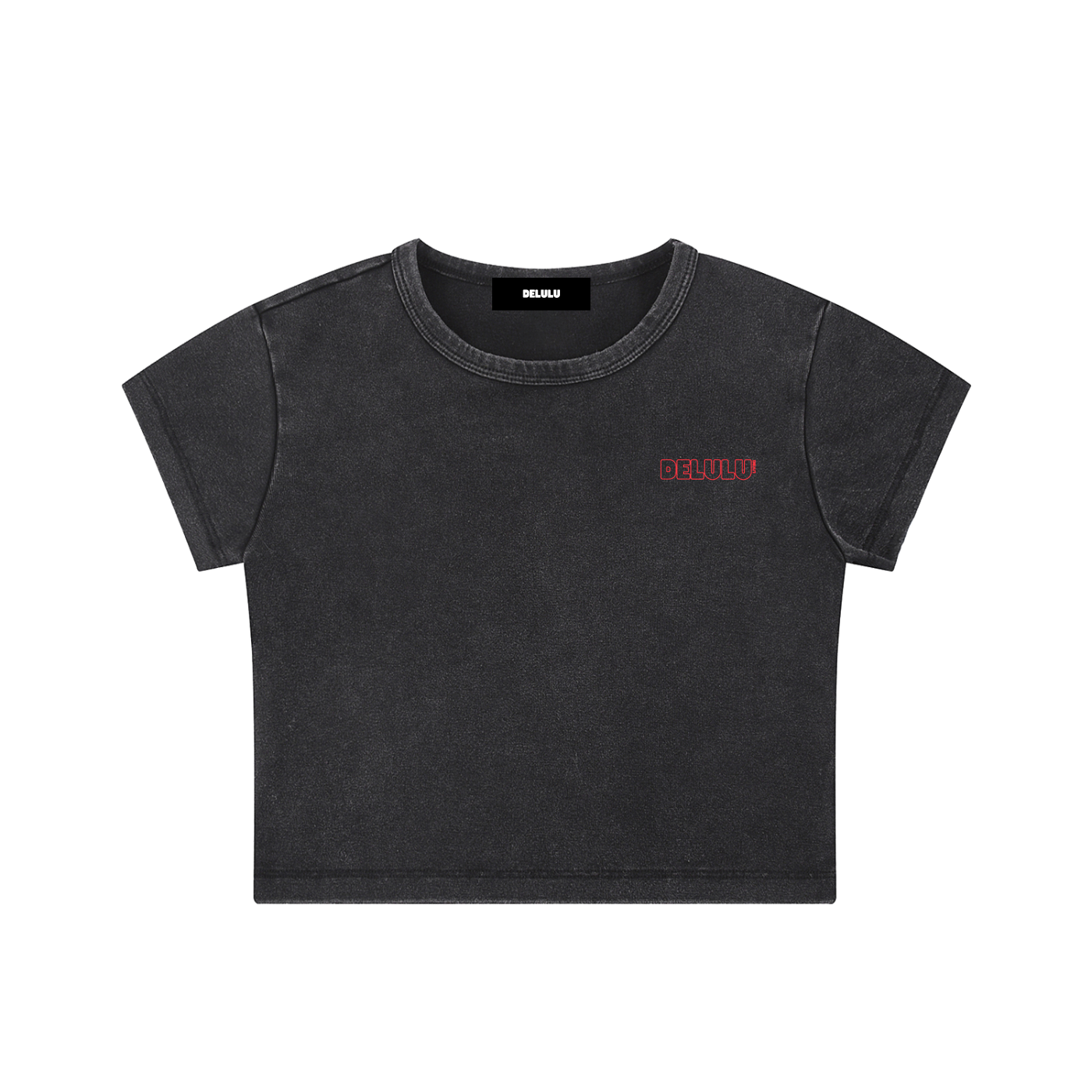 SNOW WASHED CROP TOP - DELULU CLUB