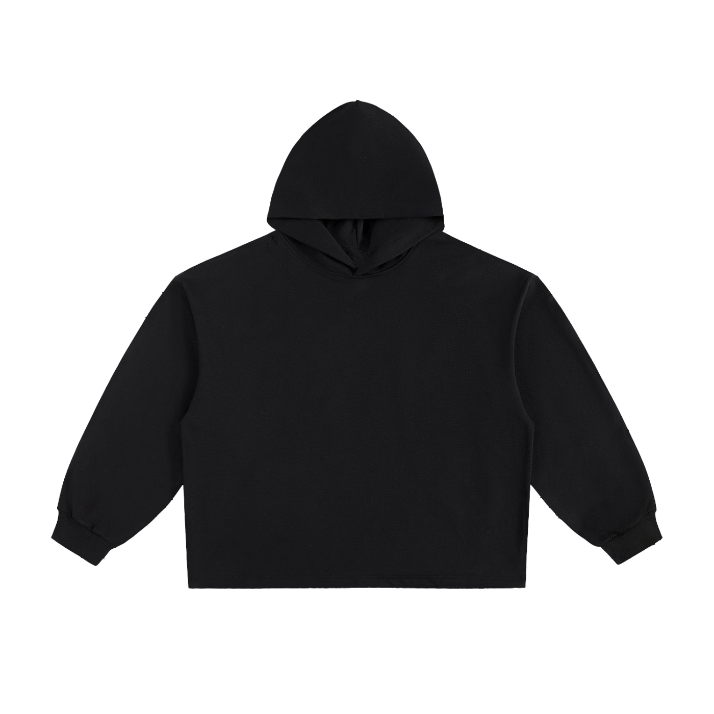 BASIC ESSENTIAL HEAVYWEIGHT OVERSIZED DRAWSTRING HEM HOODIE BLACK