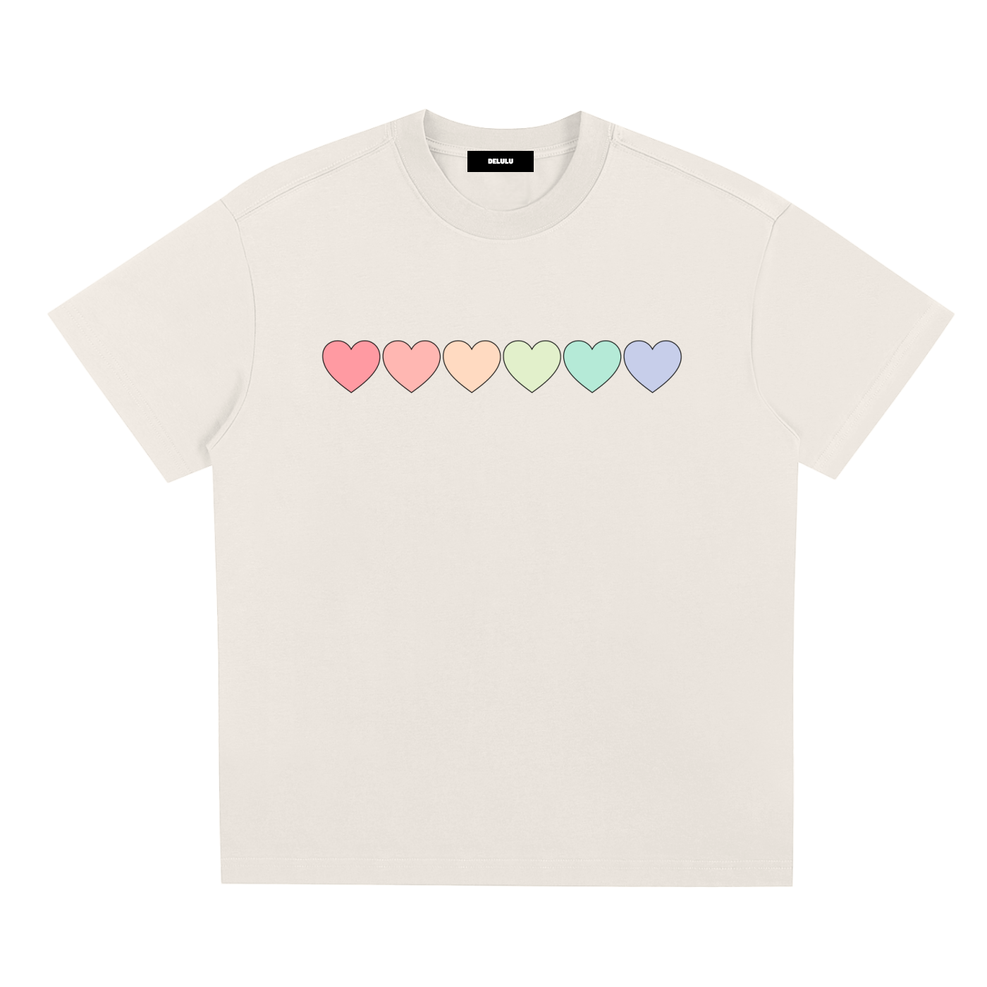 PRIDE LOOSE FIT UNISEX T-SHIRT - PASTEL HEARTS