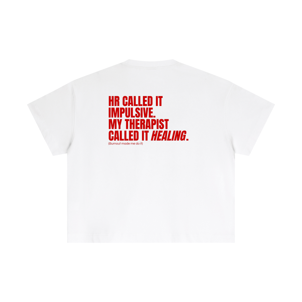 QUITTERS CLUB ESSENTIAL COTTON BOXY T-SHIRT -  HR CALLED IT IMPULSIVE