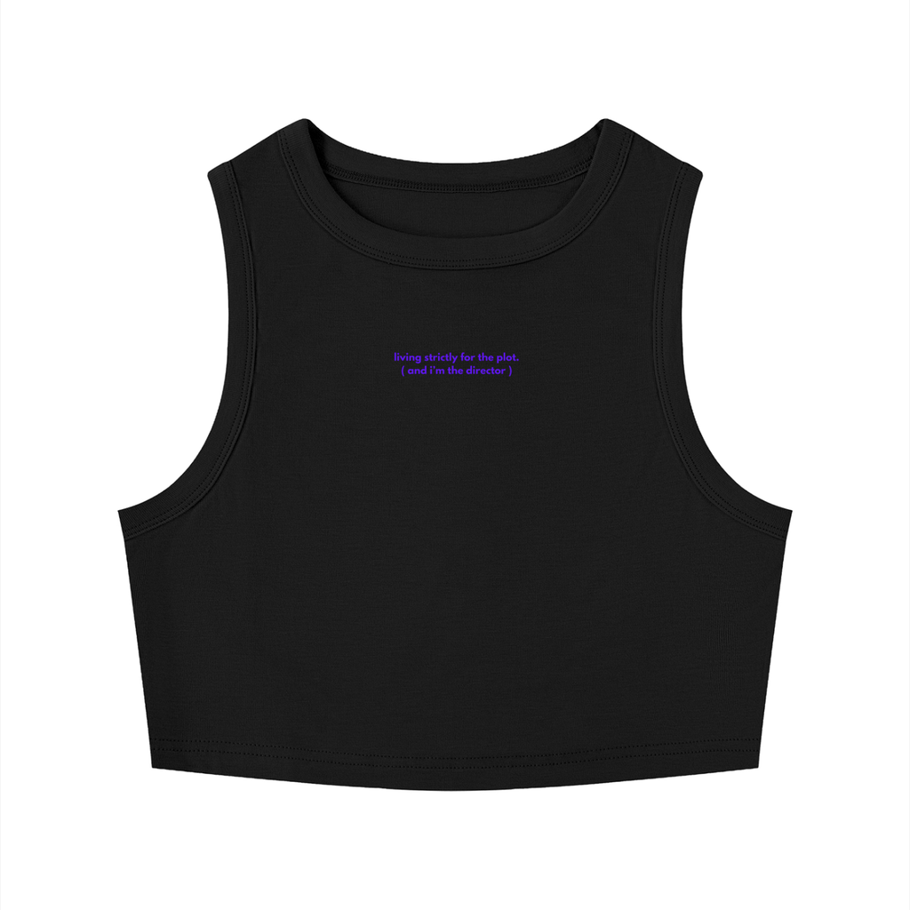 MAIN CHARACTER TIGHT CREWNECK CROP TANK TOP - LIVING STRICTLY FOR THE PLOT