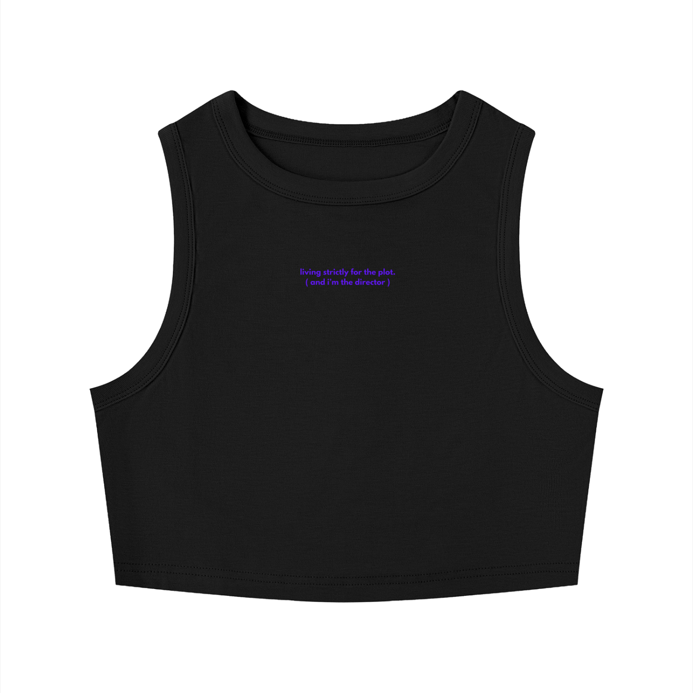 MAIN CHARACTER TIGHT CREWNECK CROP TANK TOP - LIVING STRICTLY FOR THE PLOT