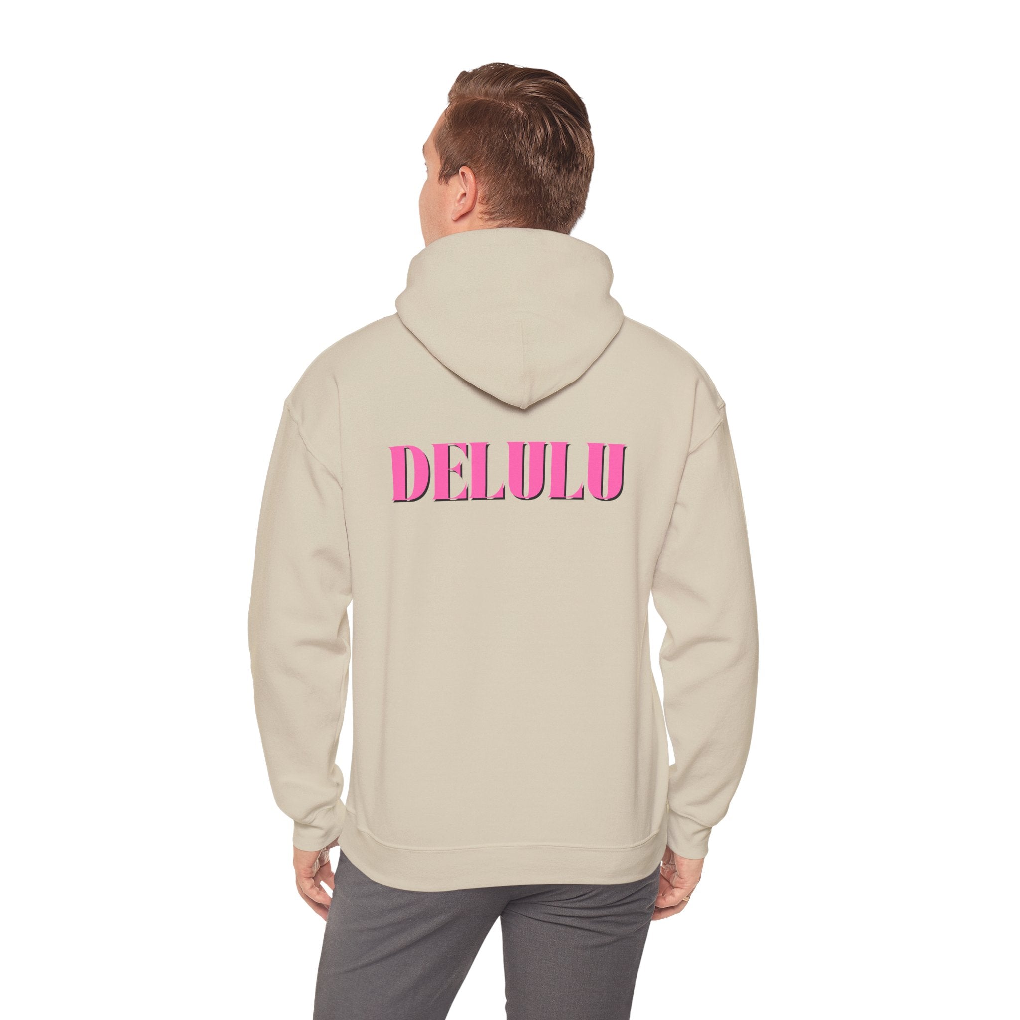 STATEMENT HOODIE DELULU - PINK & PINK/BLACK