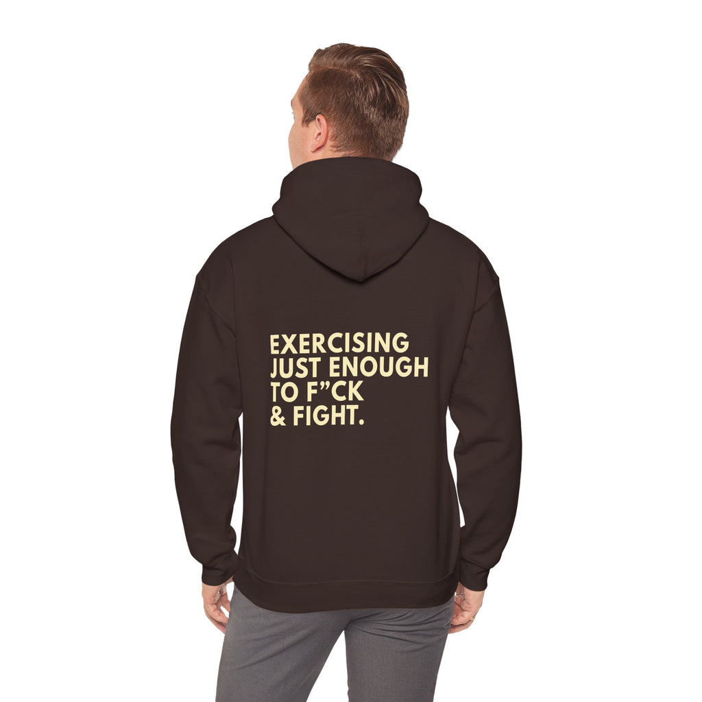 STATEMENT HOODIE - JUST ENOUGH DARK CHOCOLATE/YELLOW