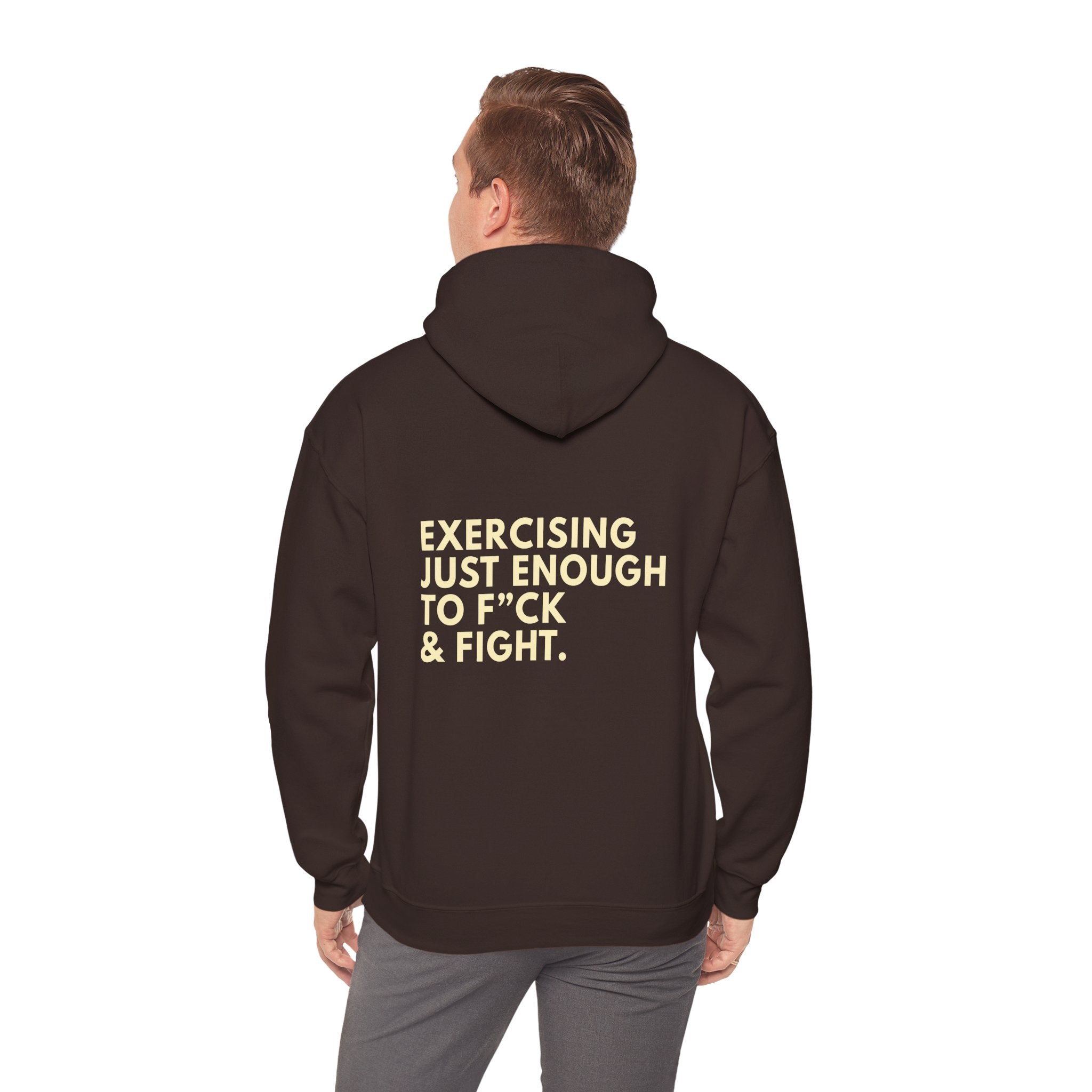 STATEMENT HOODIE - JUST ENOUGH DARK CHOCOLATE/YELLOW