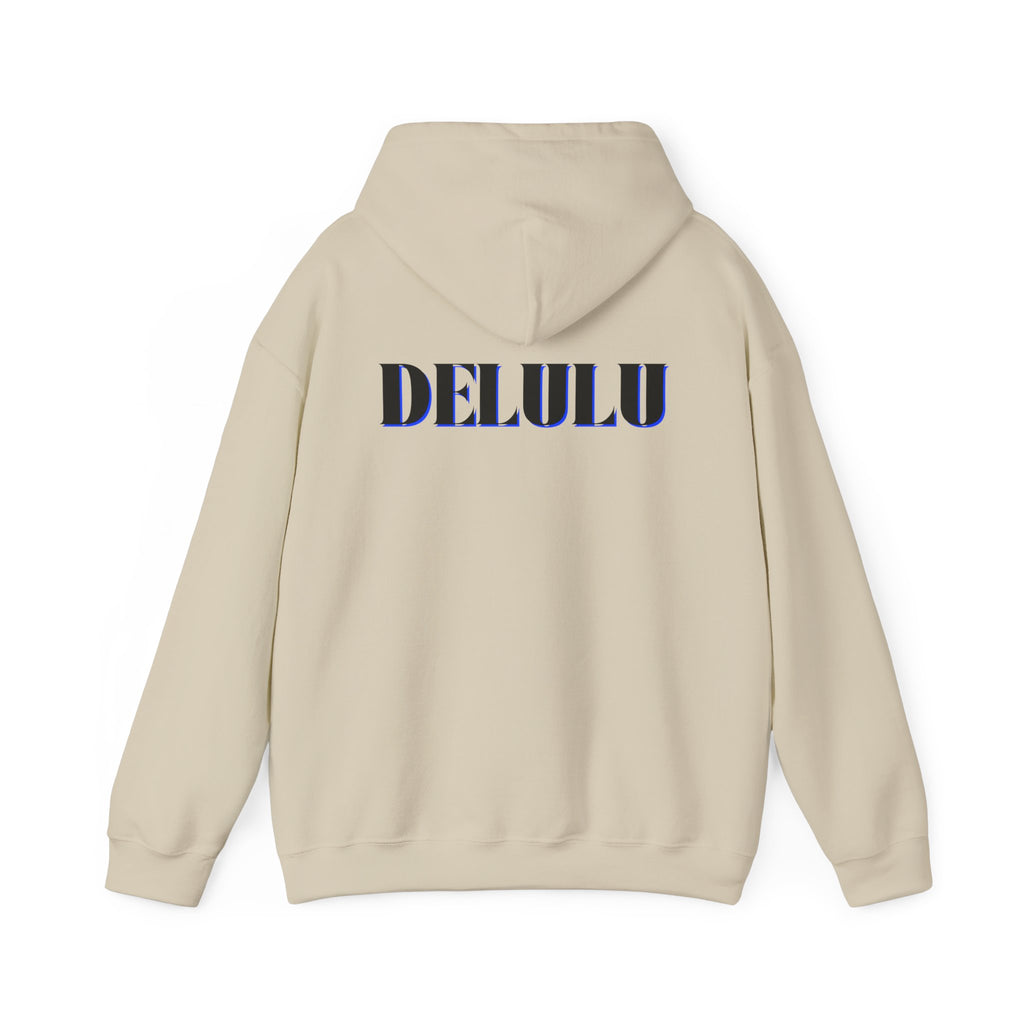 STATEMENT HOODIE DELULU - BLUE & BLACK/BLUE