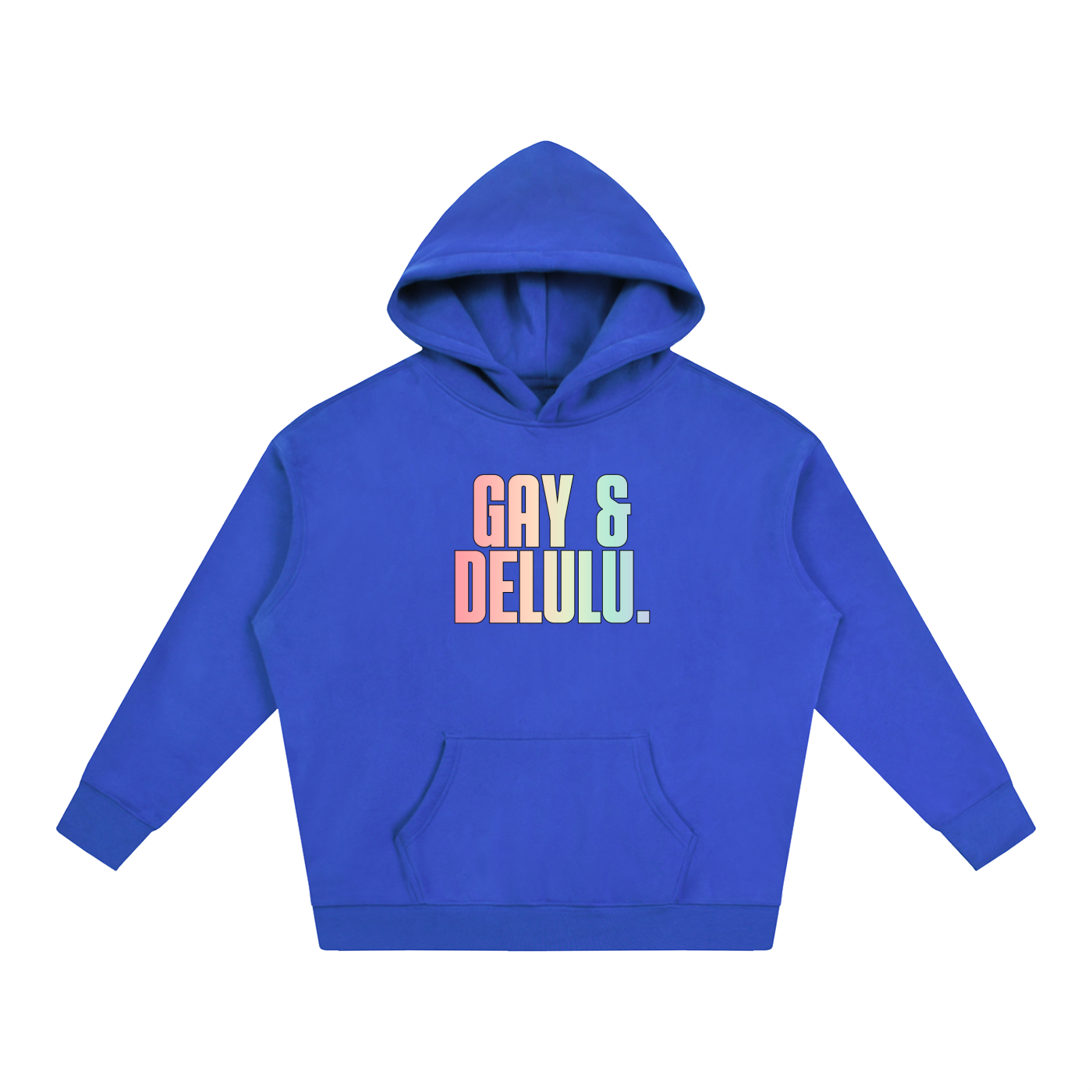 PRIDE OVERSIZED PREMIUM FLEECED HOODIE - GAY & DELULU