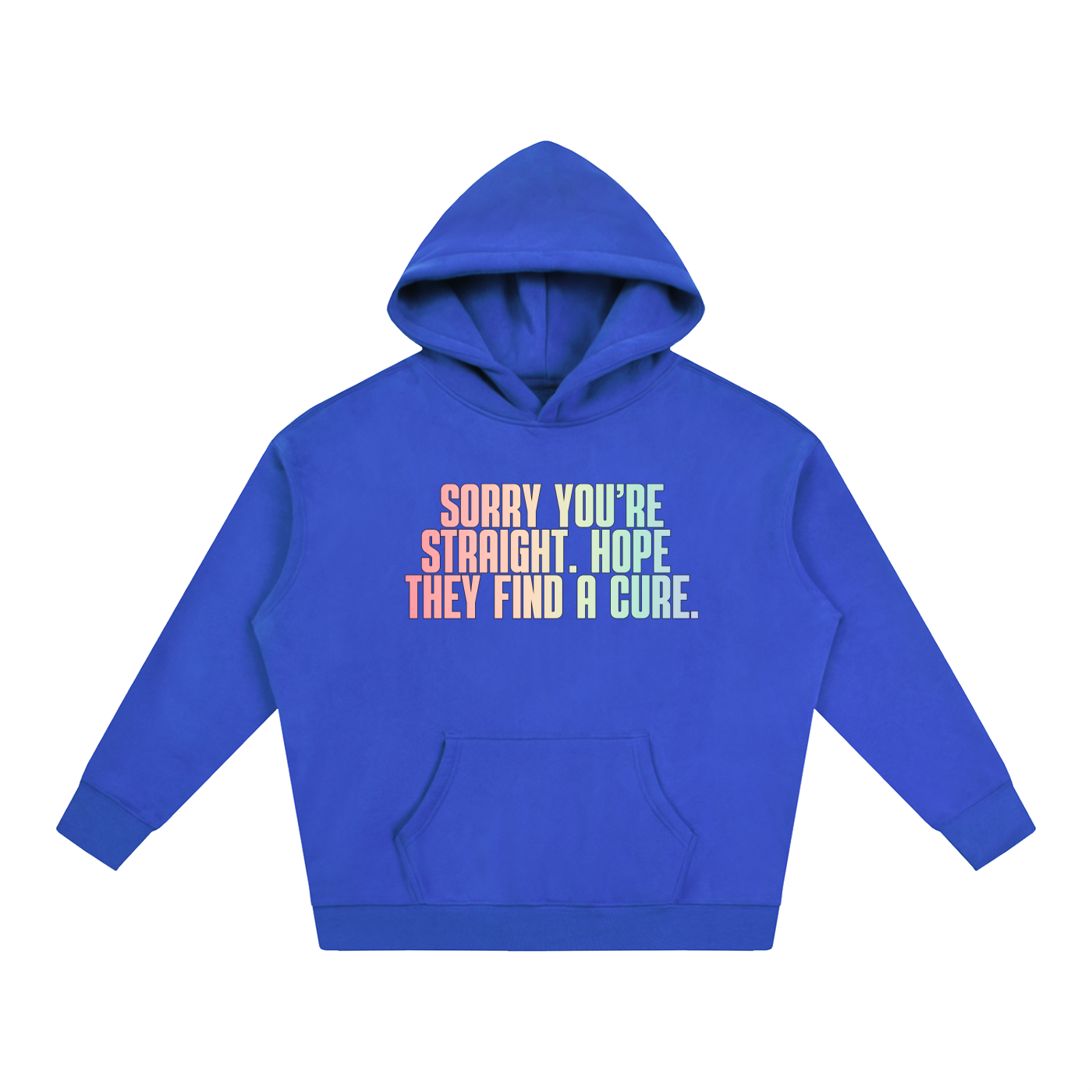 PRIDE OVERSIZED PREMIUM FLEECED HOODIE - SORRY YOU'RE STRAIGHT