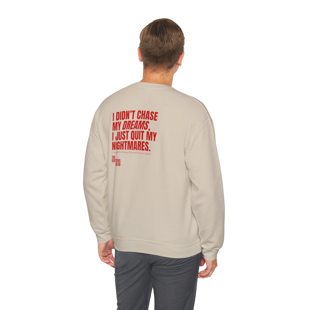 01 QUITTERS CLUB CREWNECK SWEATER - QUIT MY NIGHTMARES