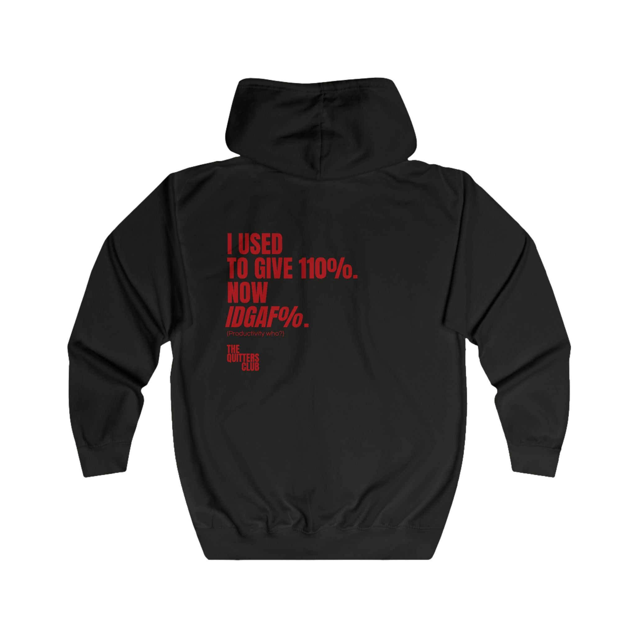 05 QUITTERS CLUB FULL-ZIP HOODIE BLACK/RED