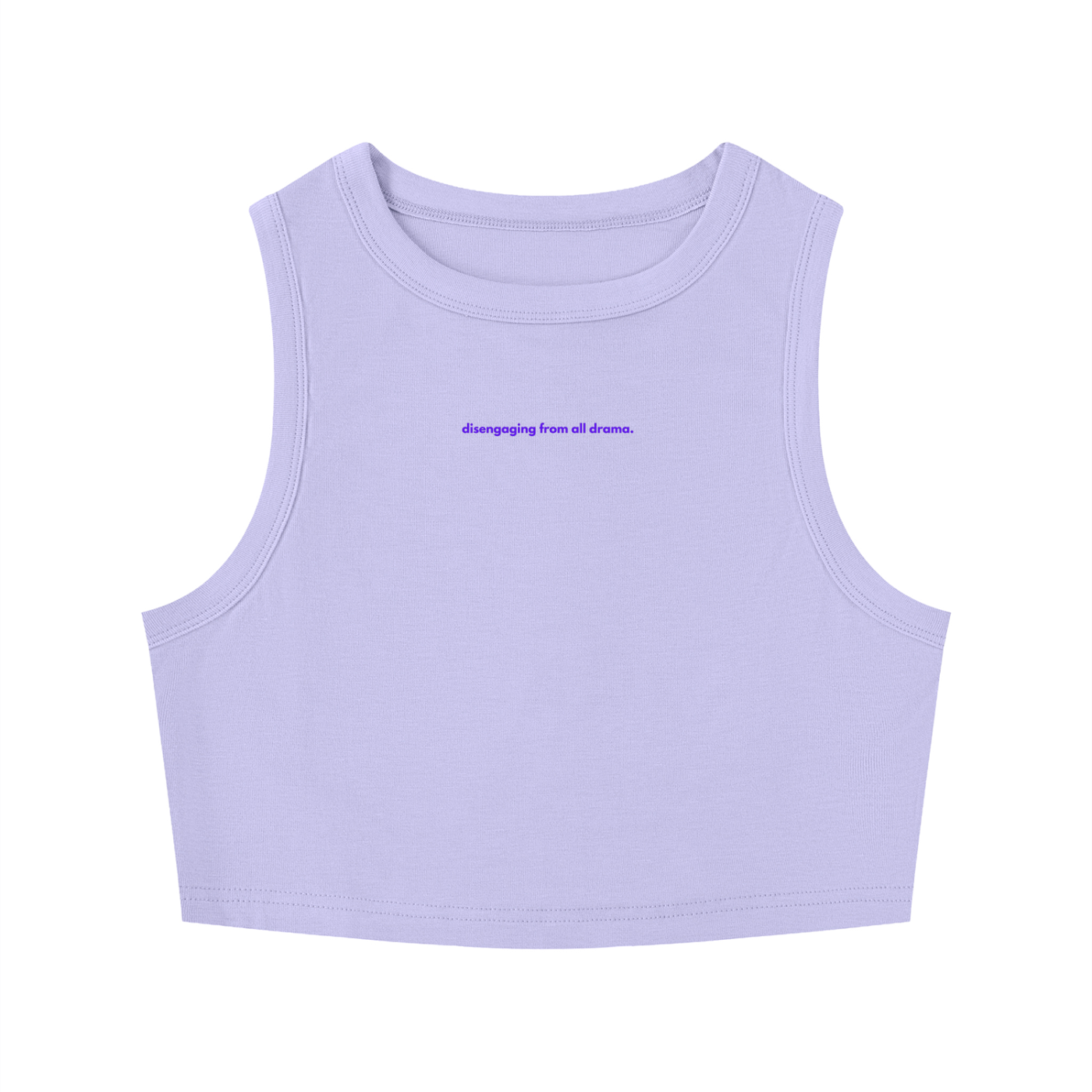 MAIN CHARACTER TIGHT CREWNECK CROP TANK TOP -  DISENGAGING FROM ALL DRAMA