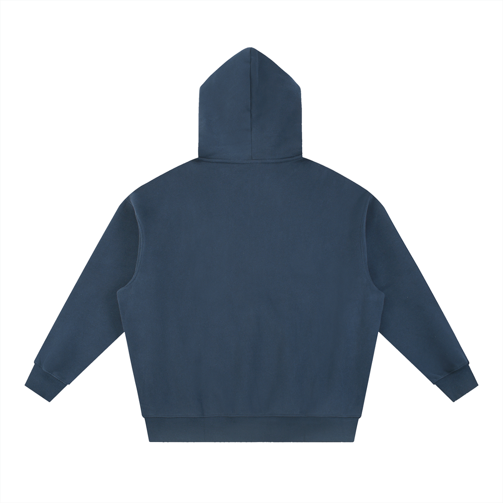 BASIC ESSENTIAL OVERSIZED BOXY FIT FLEECE HOODIE BLUE