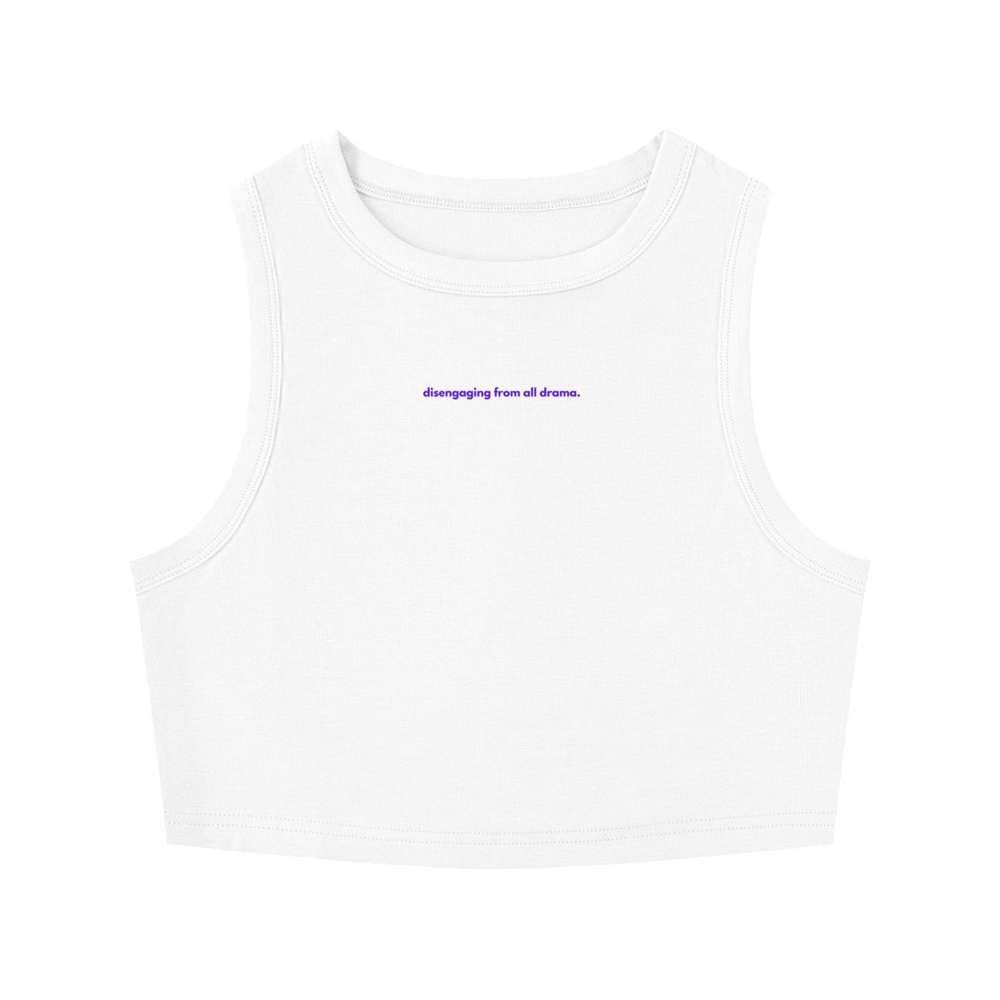 MAIN CHARACTER TIGHT CREWNECK CROP TANK TOP -  DISENGAGING FROM ALL DRAMA
