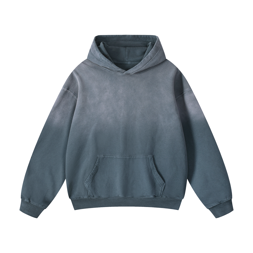 PREMIUM UNISEX BASIC SUNFADE HEAVYWEIGHT OVERSIZED HOODIE BLUE