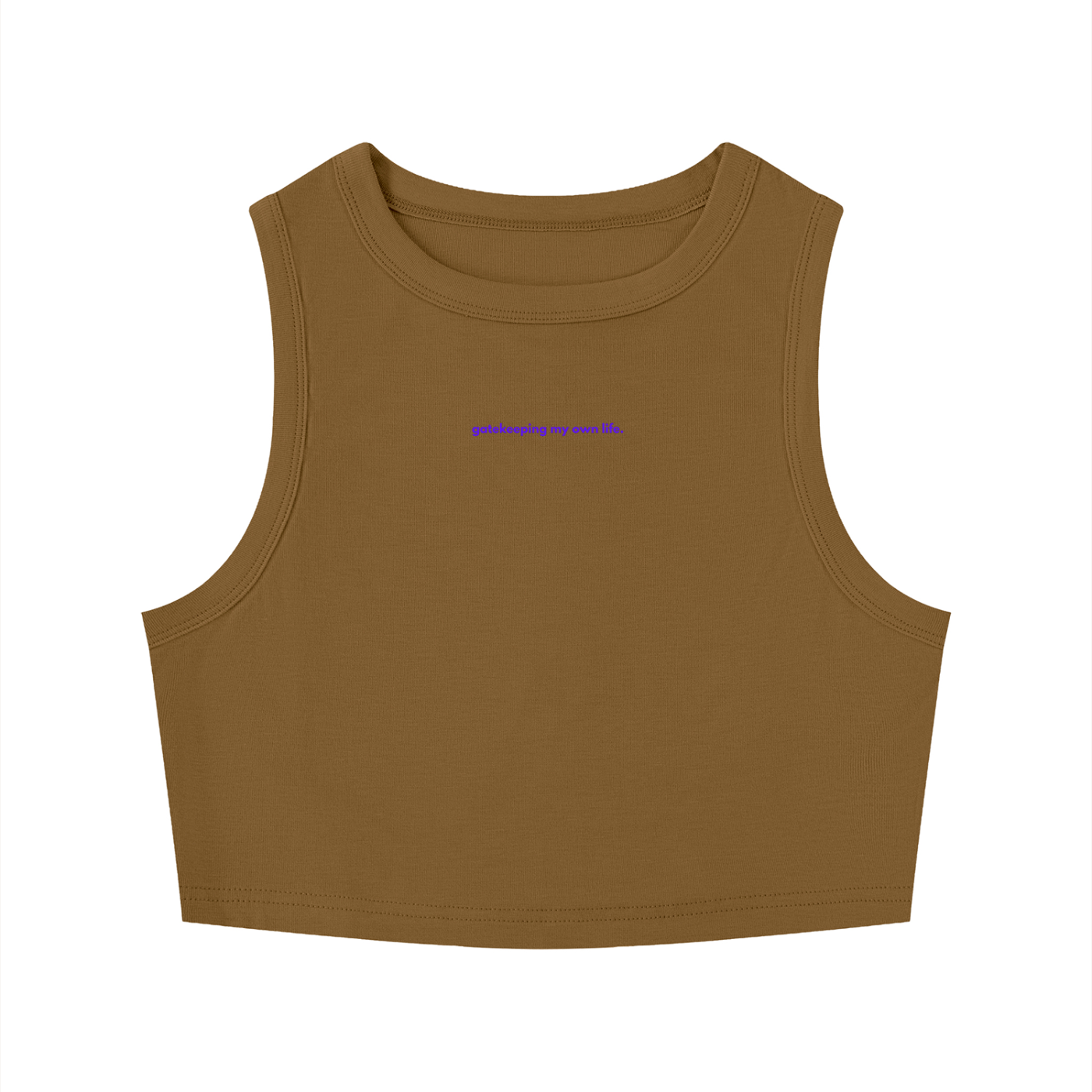 MAIN CHARACTER TIGHT CREWNECK CROP TANK TOP -  GATEKEEPING MY OWN LIFE