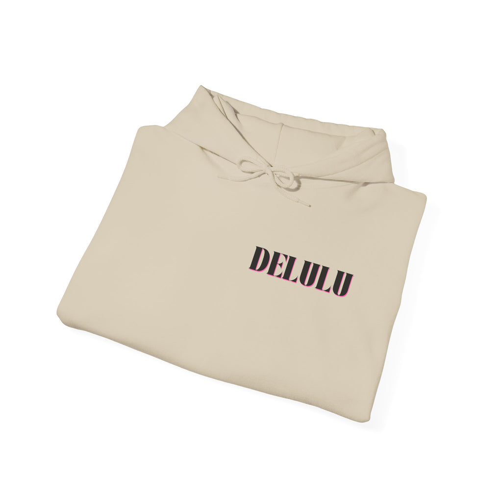 STATEMENT HOODIE DELULU - BLUE & BLACK/PINK