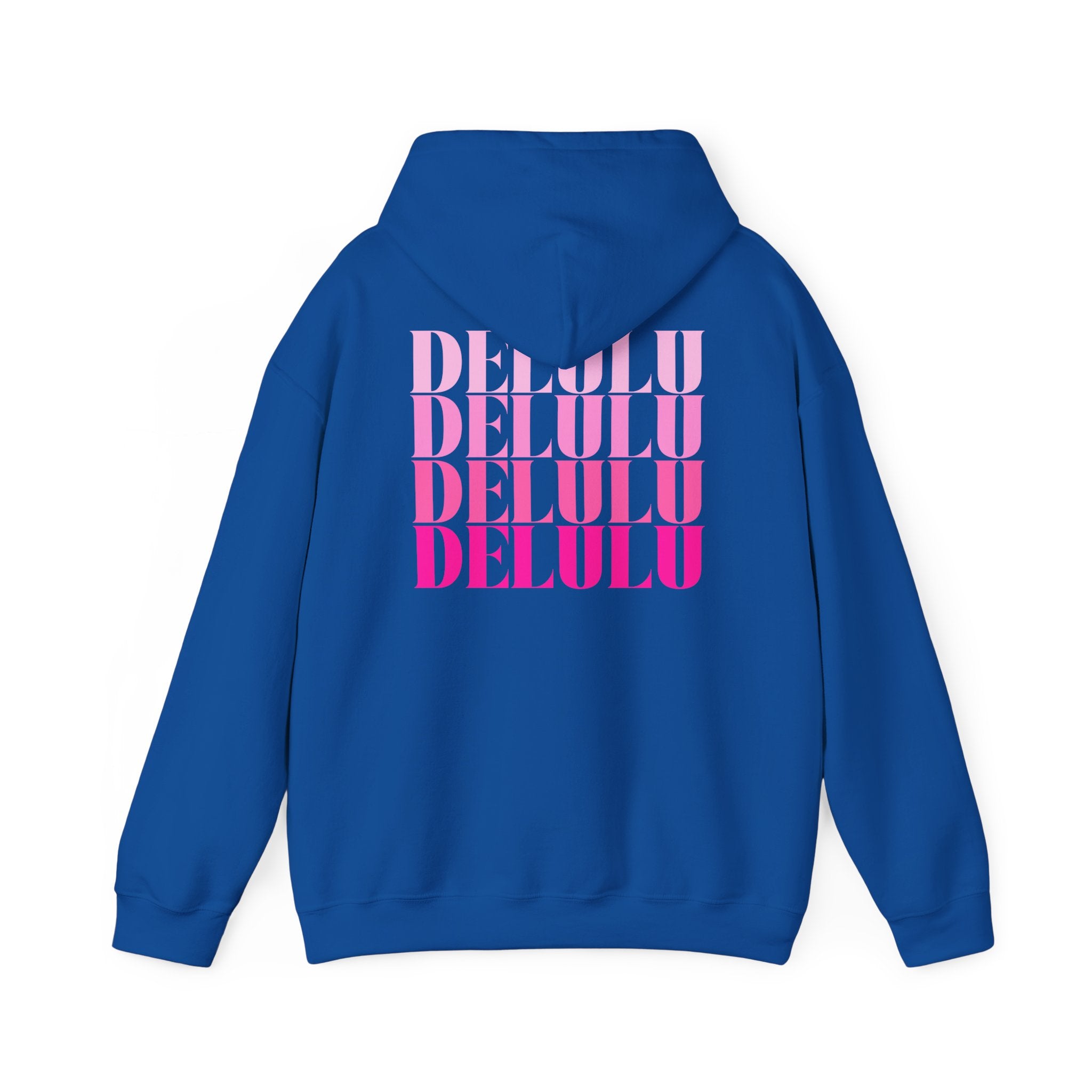 STATEMENT HOODIE DELULU DELULU DELULU - NAVY & PINK