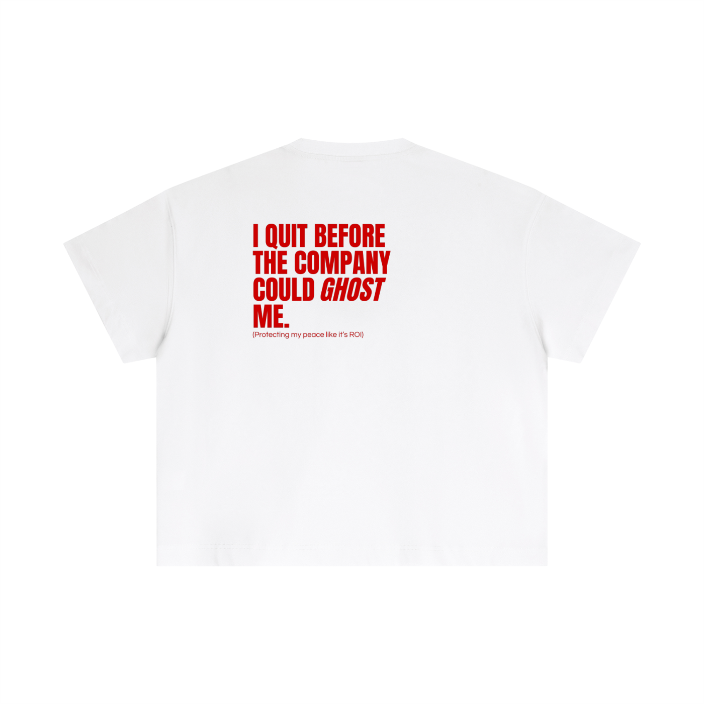 QUITTERS CLUB ESSENTIAL COTTON BOXY T-SHIRT - GHOST