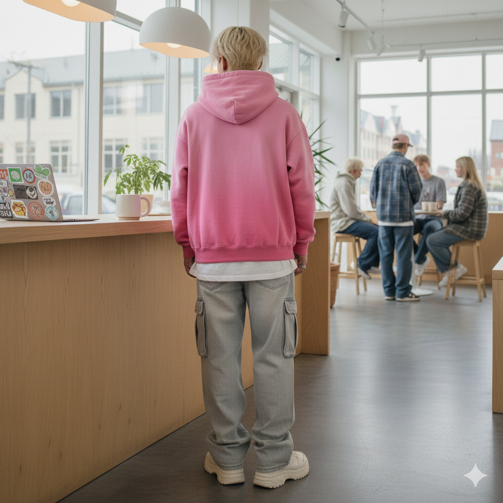 PREMIUM UNISEX BASIC SUNFADE HEAVYWEIGHT OVERSIZED HOODIE PINK