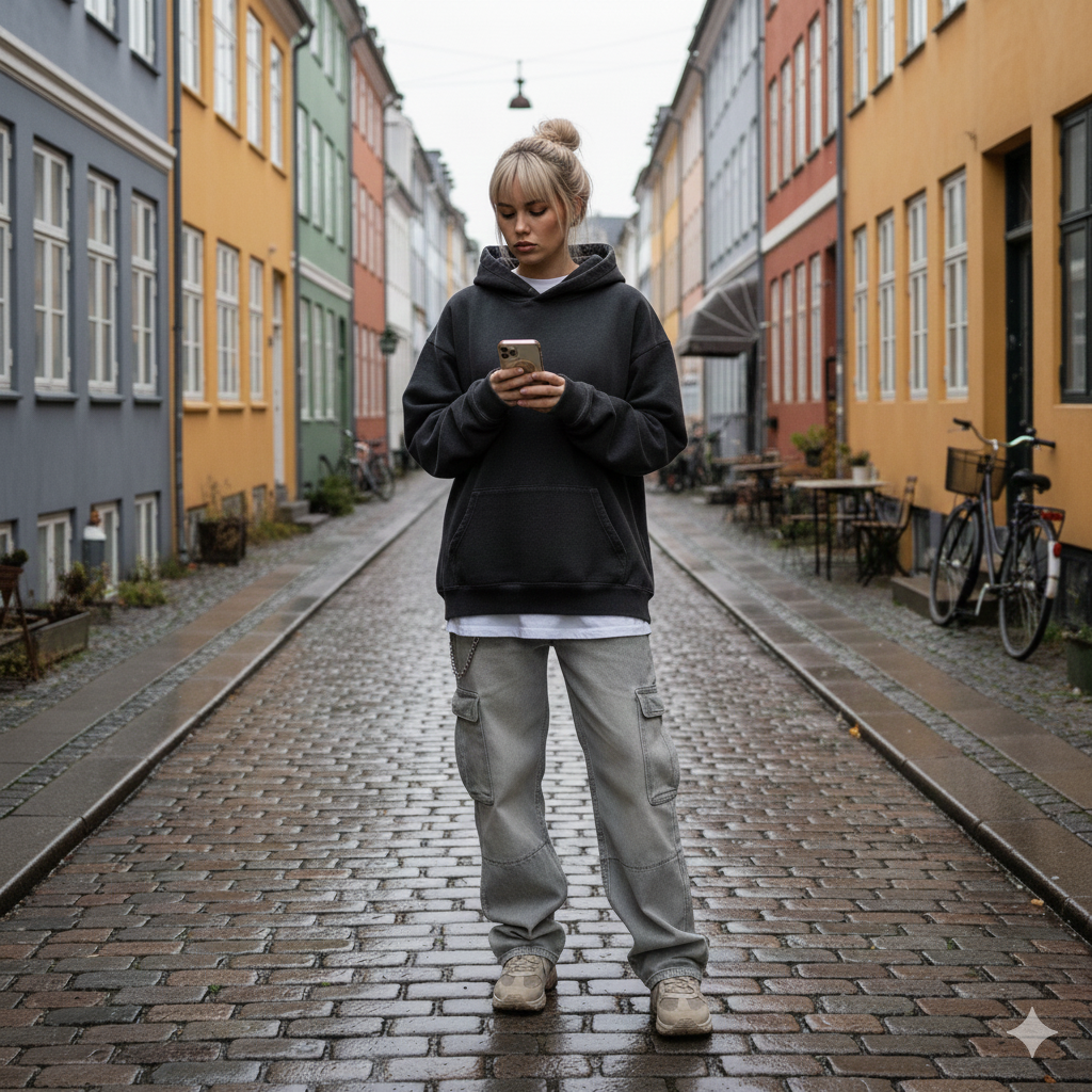 PREMIUM UNISEX BASIC SUNFADE HEAVYWEIGHT OVERSIZED HOODIE BLACK