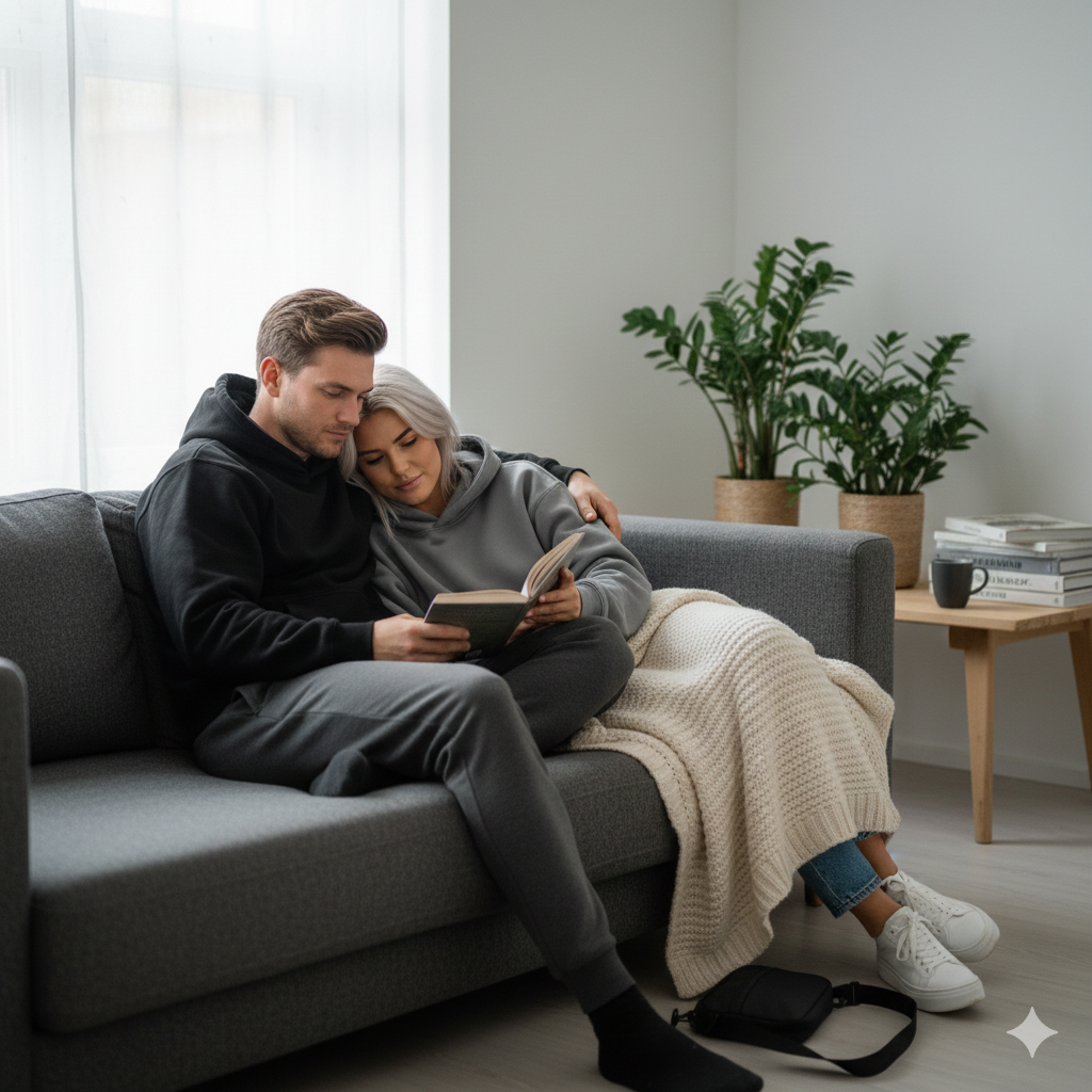 BASIC OVERSIZED FLEECED HOODIE BLACK